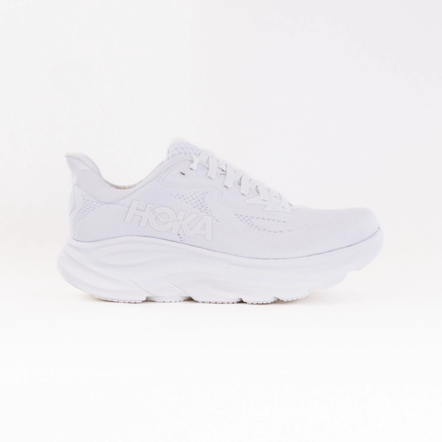 Soft Collar Hoka Clifton 10 (Women's) - White/White