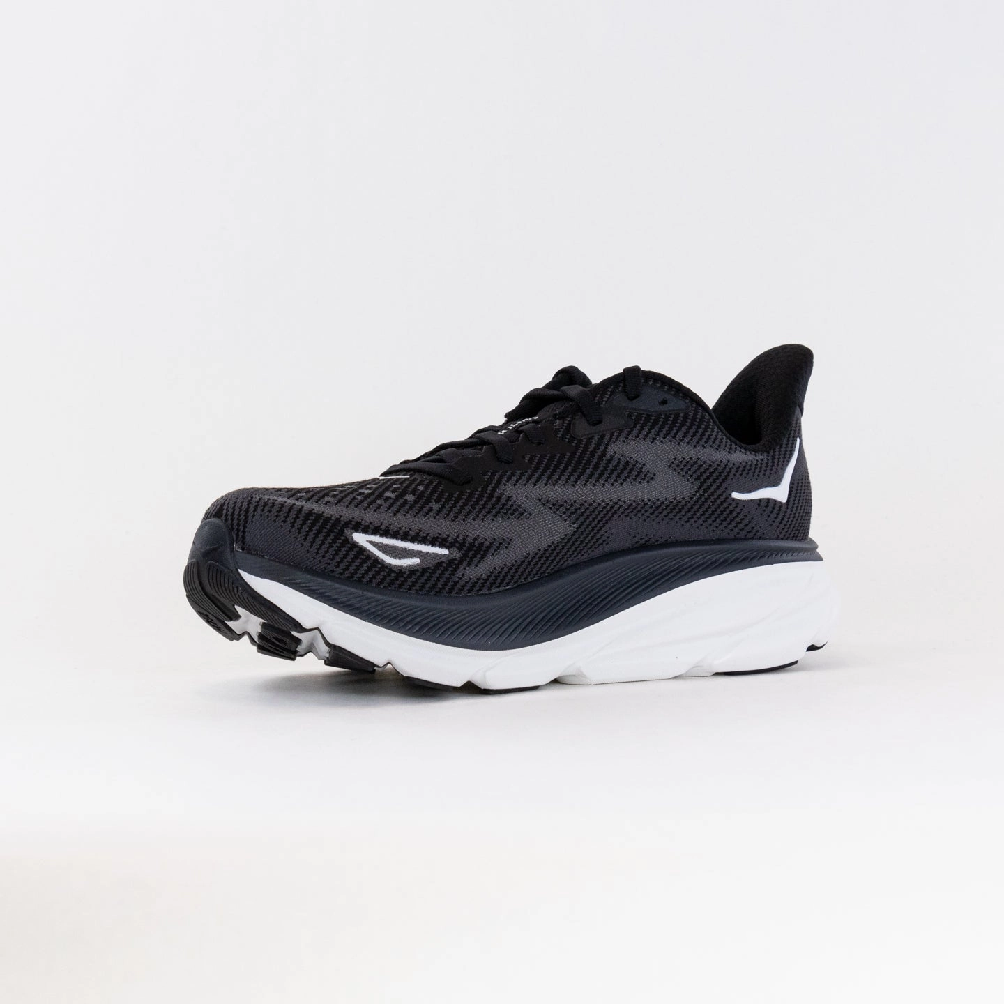 Hoka Clifton 9 (Men's) - Black/White discounted shoes