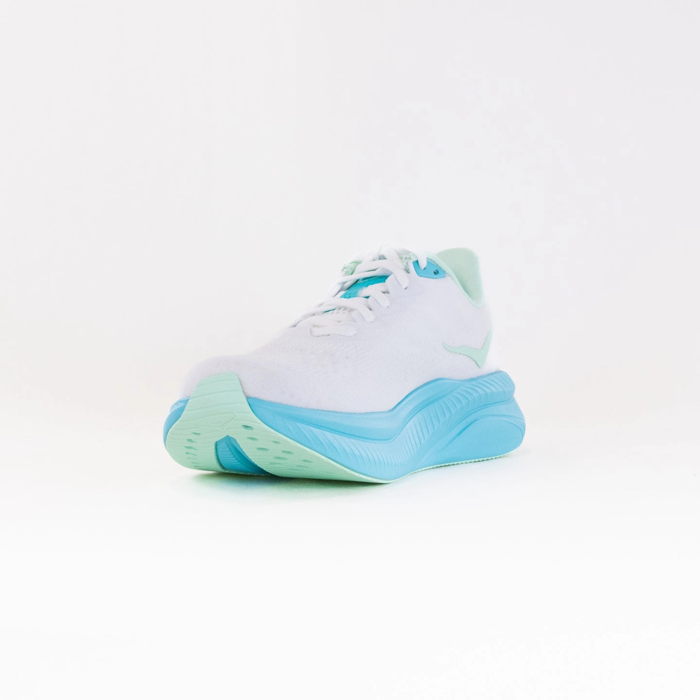 Hoka Mach 6 (Women's) - White/Cielo Blue battery - powered Seamless Ankle Collar