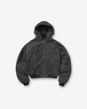 Hooded Bomber - Washed Black NonIrritatingSeams