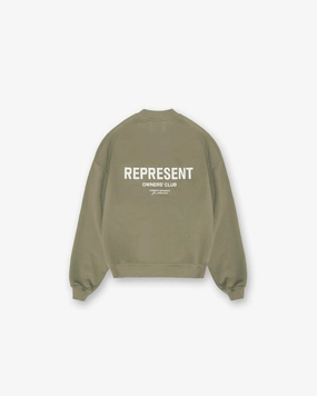 Represent Owners Club Sweater - Olive Garment Shaping Panels