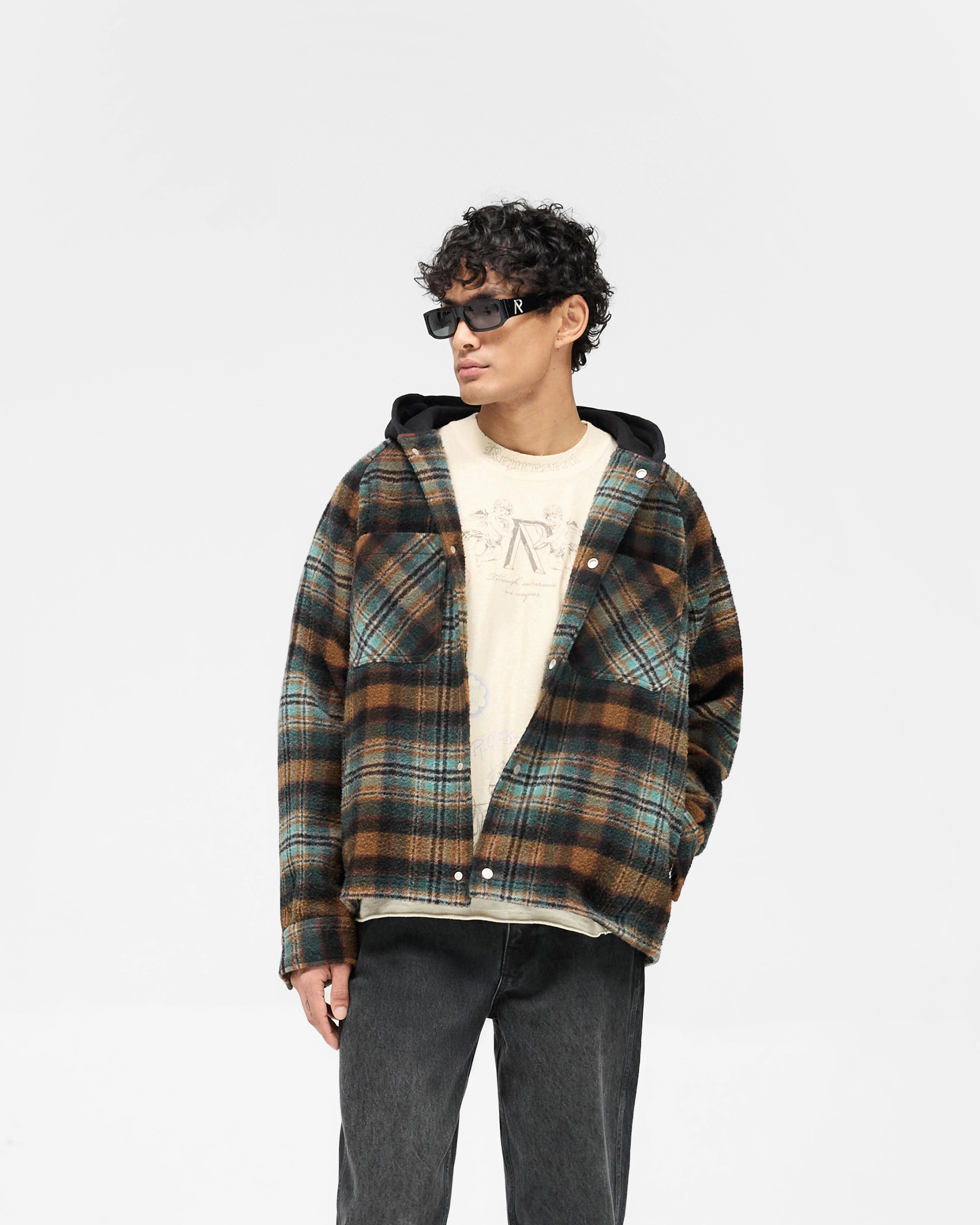 Hooded Overshirt - Check Timeless Fit