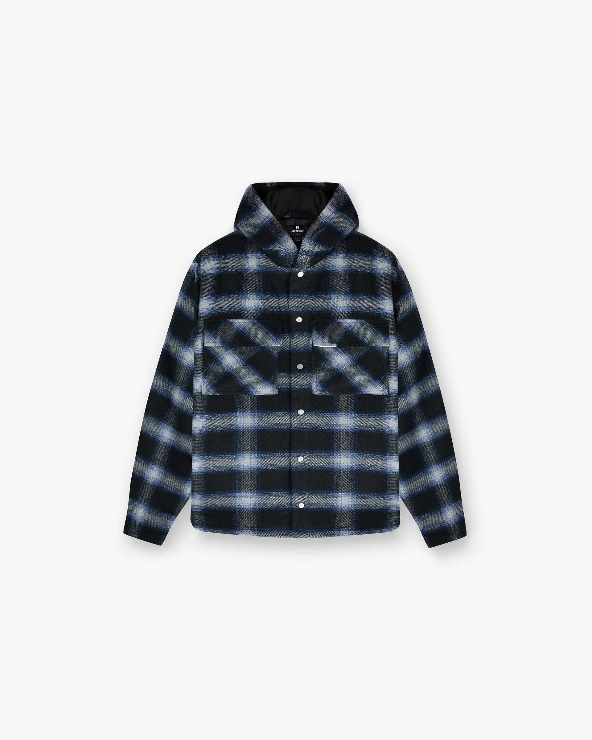 Round Collar Summer Vibes Hooded Overshirt - Midnight Navy
