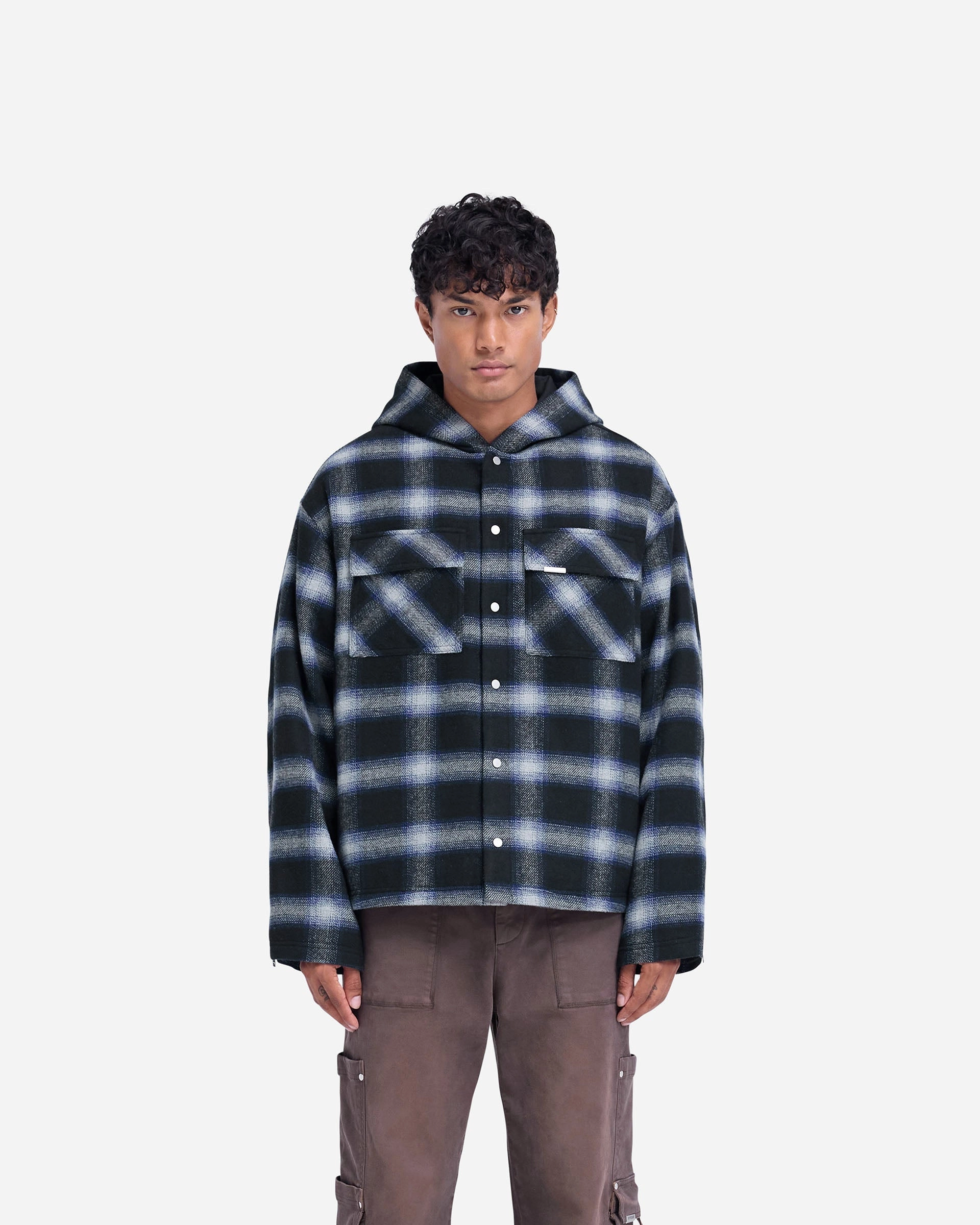 Hooded Overshirt - Midnight Navy Linen blend elegant design