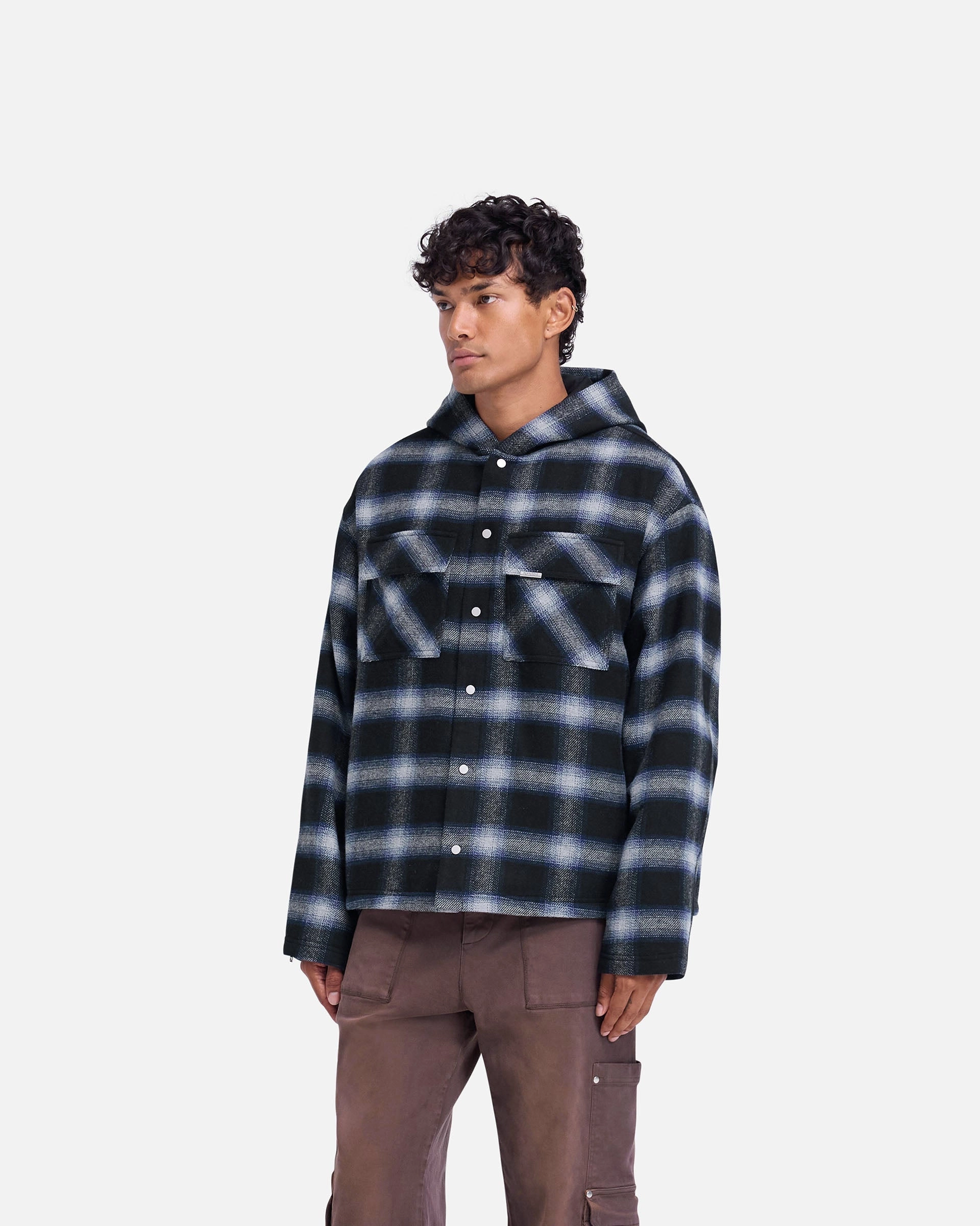 Hooded Overshirt - Midnight Navy Urban Fashion Smooth Texture