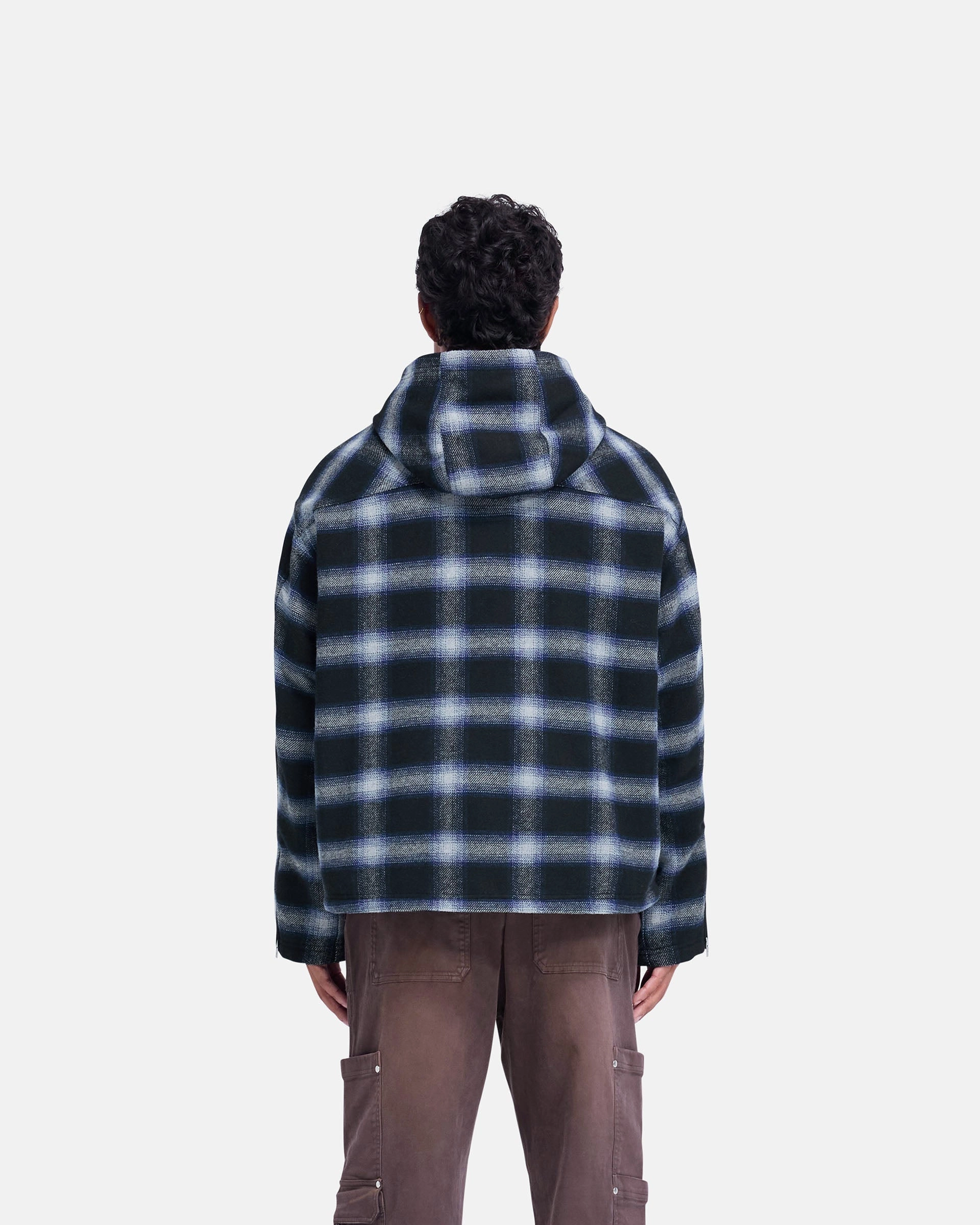 Trendsetting Polished Finish Hooded Overshirt - Midnight Navy