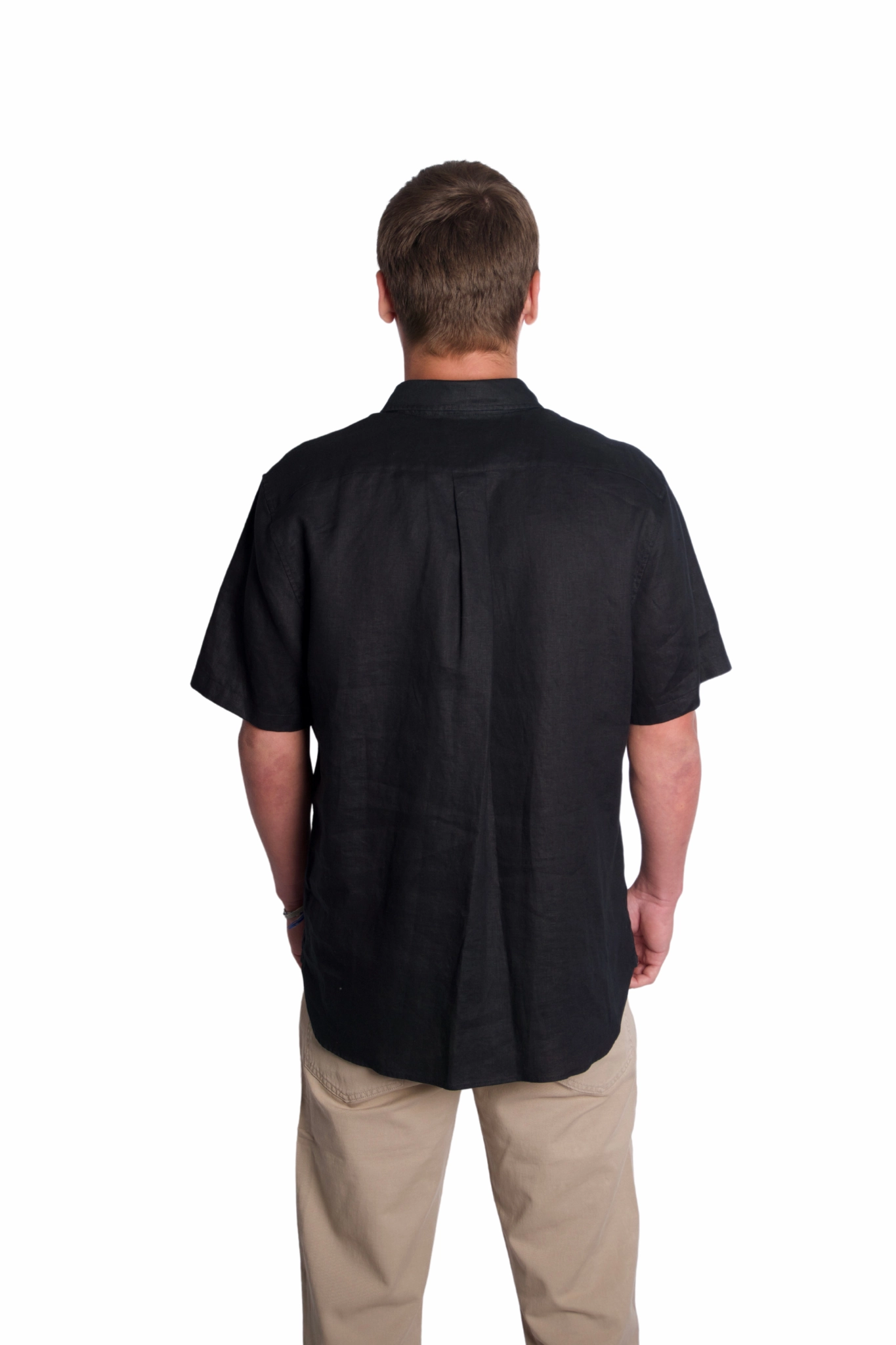 Lightweight Comfort Standalone Option Linen Short Sleeve in Black