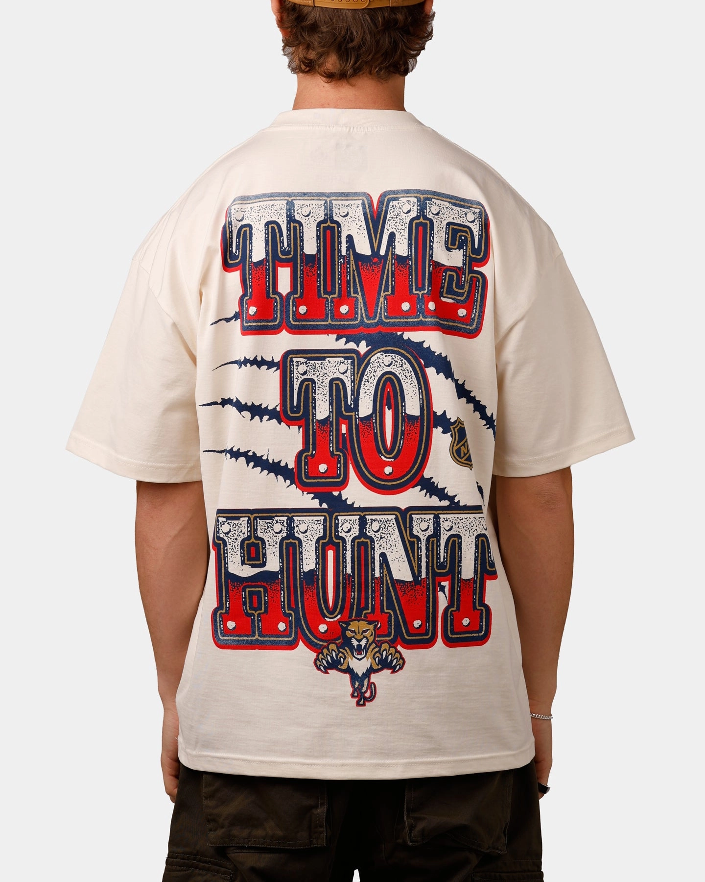 FlexibleRibbing MultiPocket Design Culture Kings Florida Panthers Vintage T-Shirt Off White