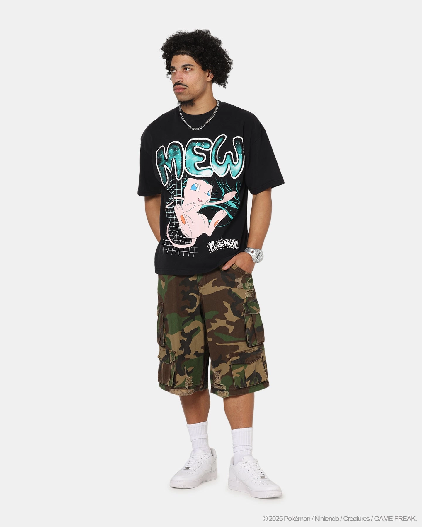 ThermalRegulation High Neck Design The Pok??mon Collection By 73 Studio Mew Vintage T-Shirt Off Black