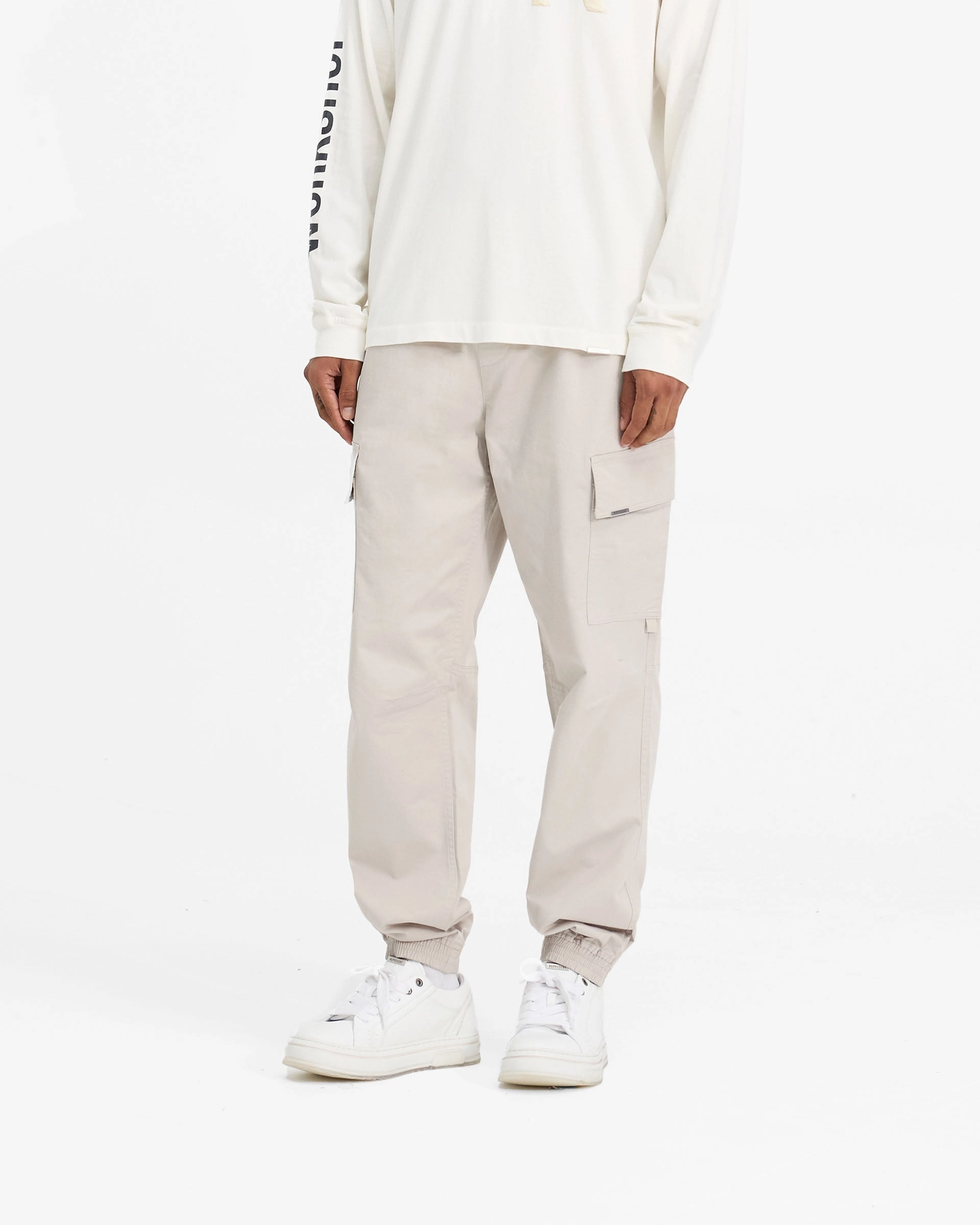 Elasticized Cuffs Day Ready Cuffed Cargo Pant - Stone