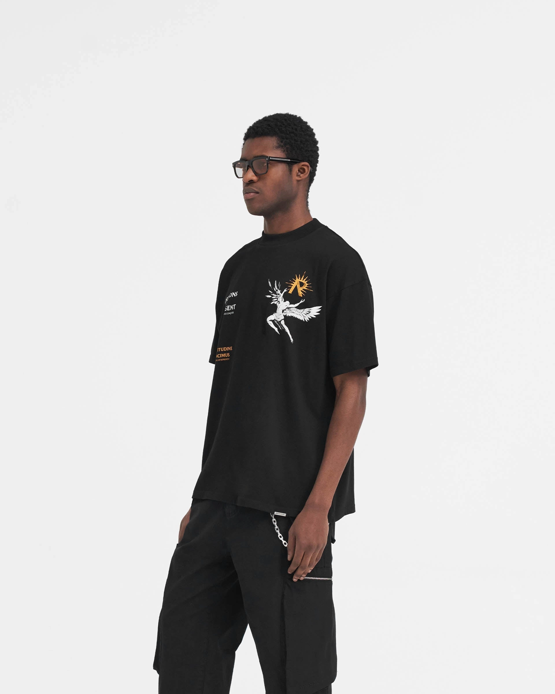 Icarus T-Shirt - Jet Black Lightweight Material Trendy Layering