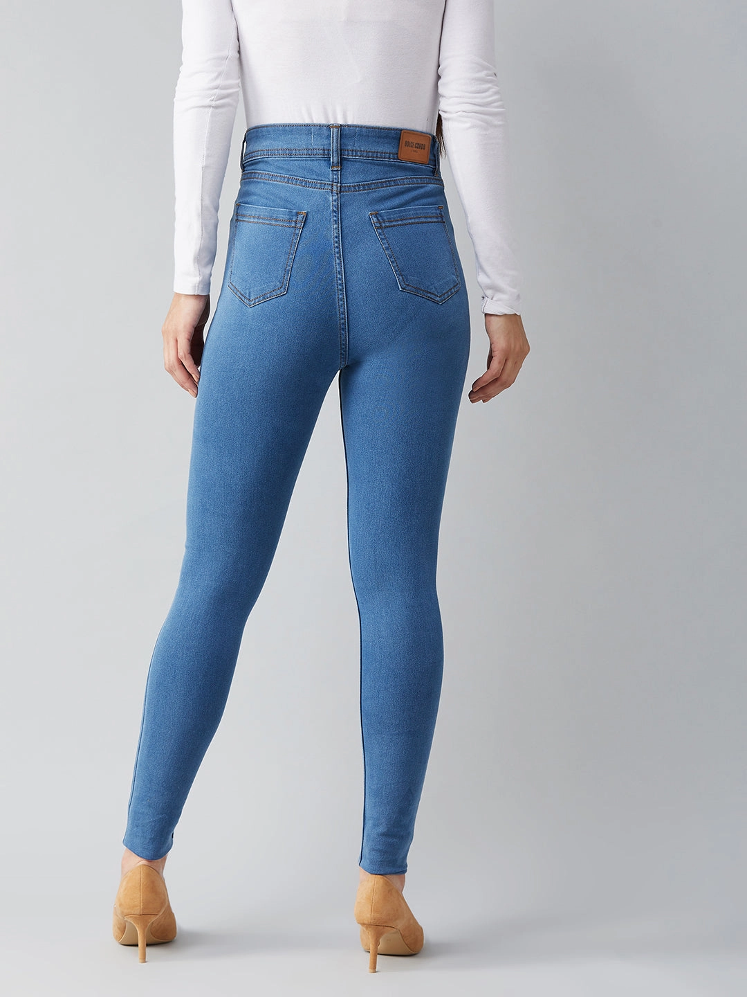 Holiday Vibes Athlete Fit Breathable Denim CHASEstretch? Blue Skinny High-Rise Distressed Denim Jeans