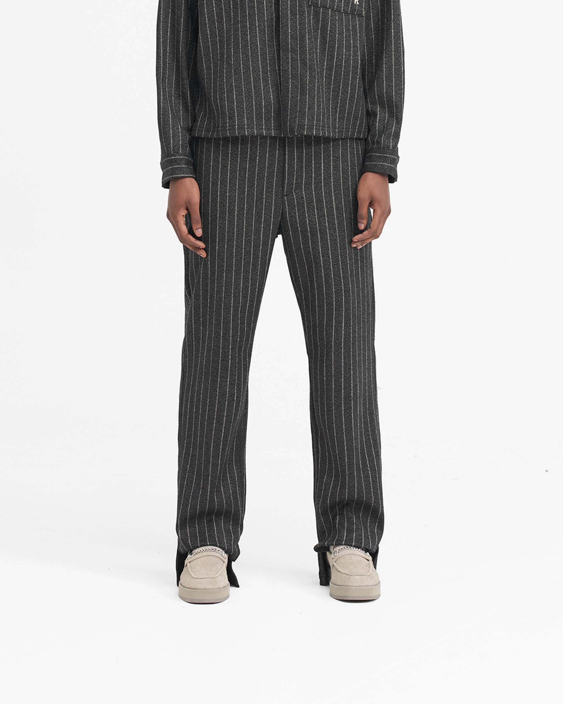 Stepped Hem Pant - Black Pinstripe Active Layers Multi Use