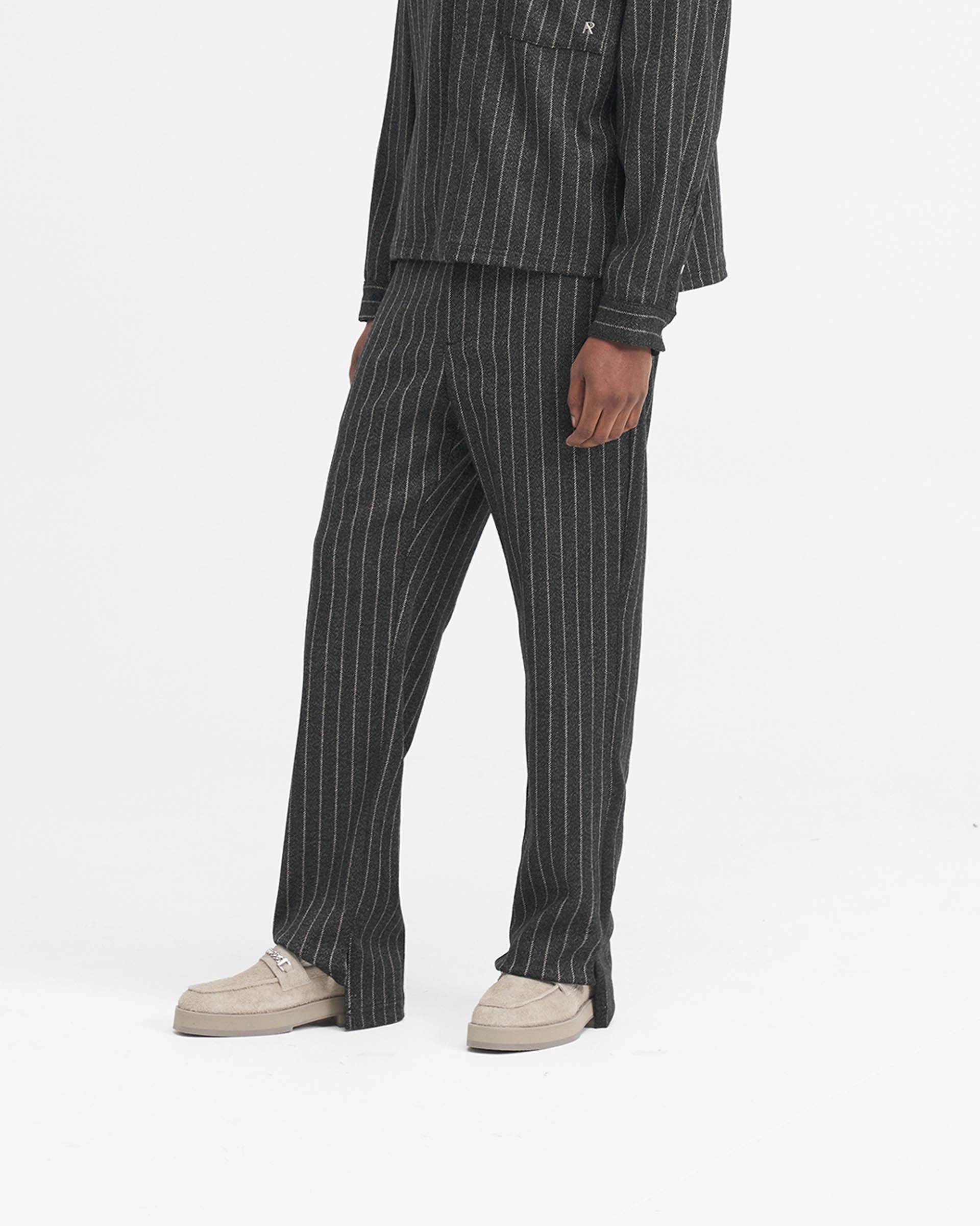 EcoFriendlyBlend High Mobility Stepped Hem Pant - Black Pinstripe