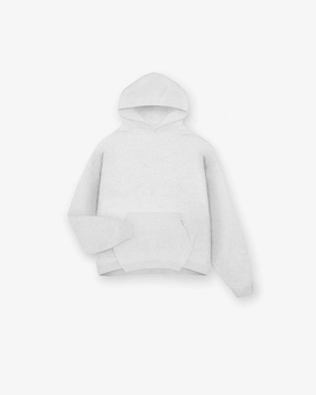Adjustable Hood Golf wear Initial Boxy Hoodie - Ice Grey Marl