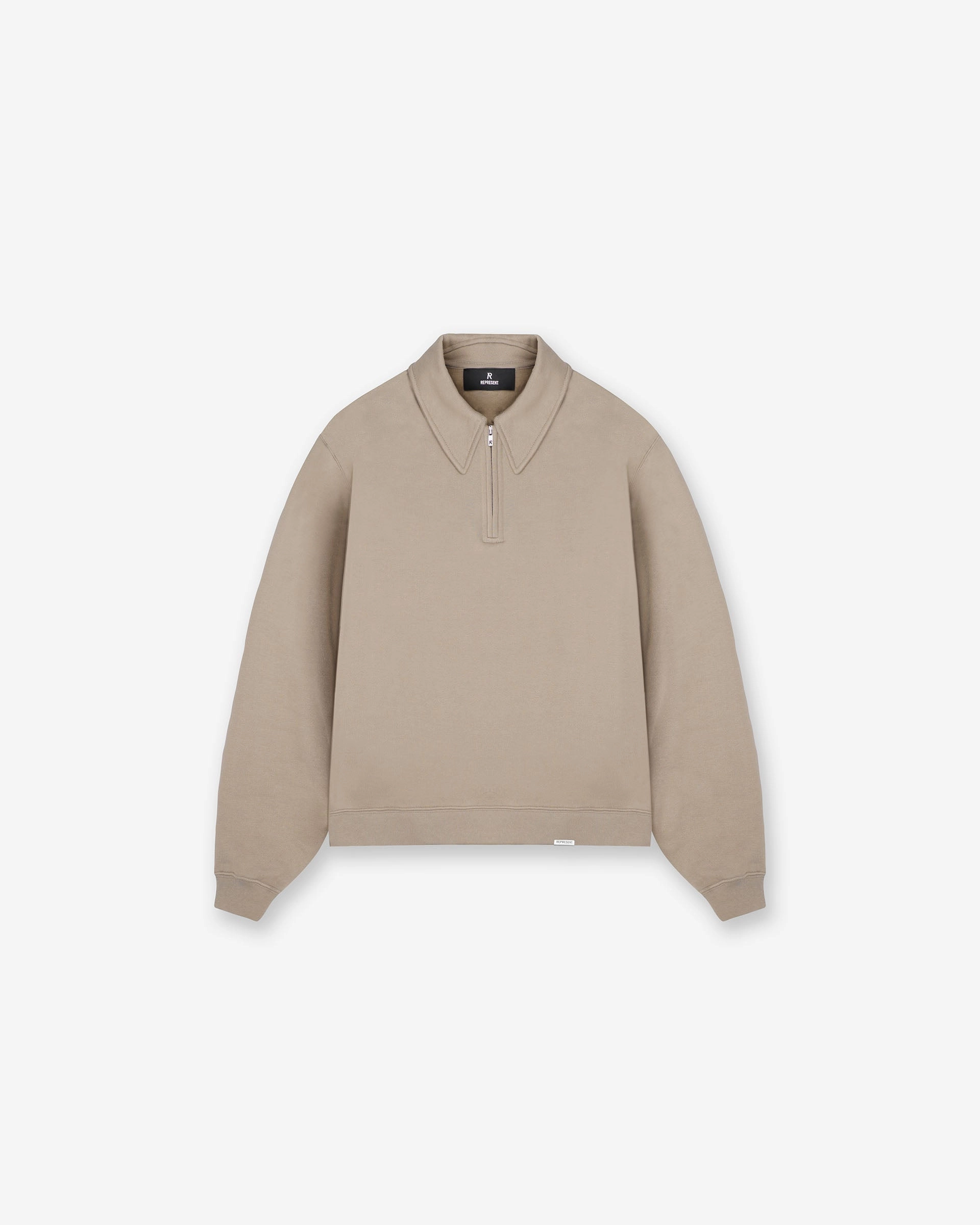 Warm Fabric Initial Boxy Quarter Zip - Dune