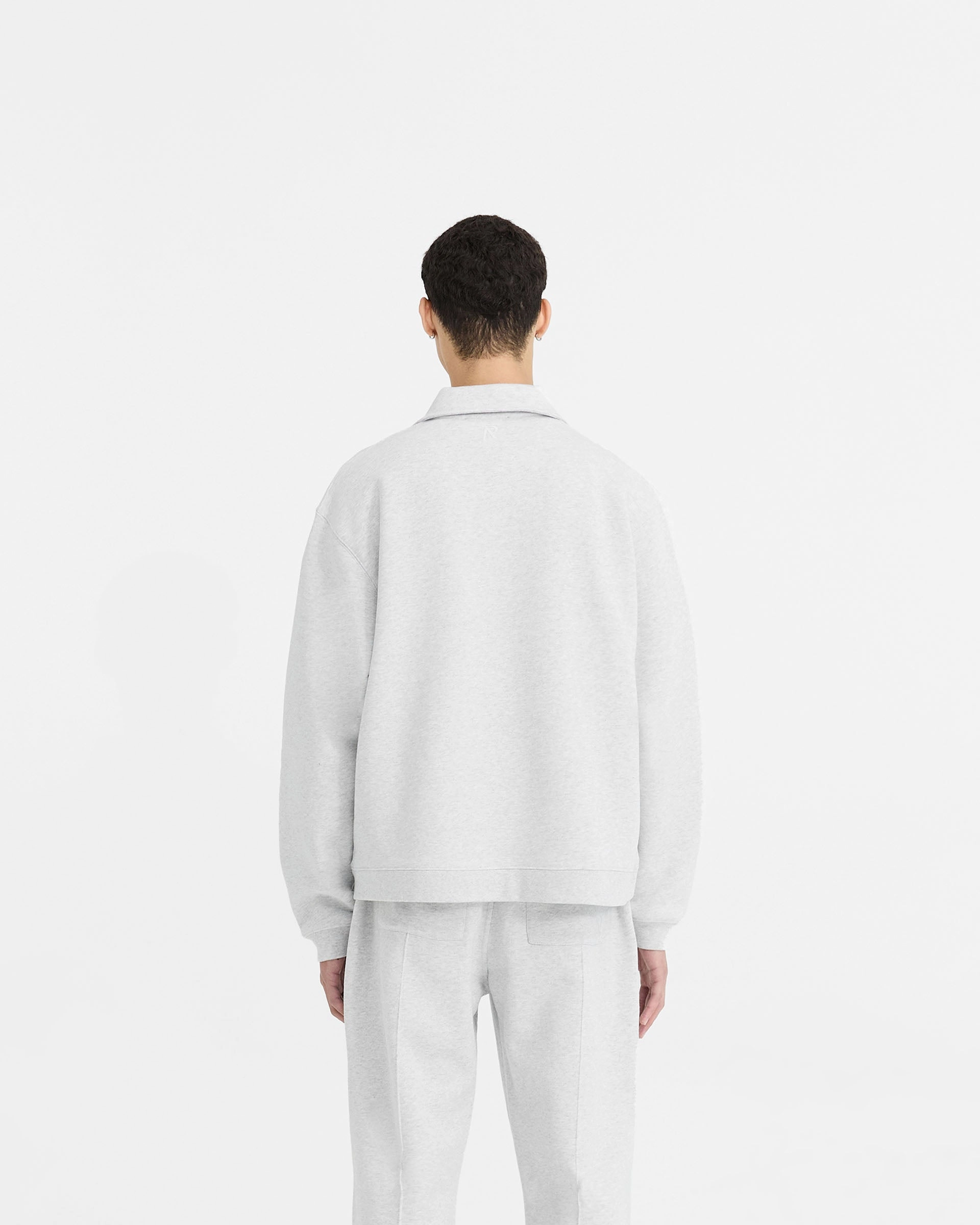 Initial Boxy Quarter Zip - Ice Grey Marl AntiSnag Yarn Technology