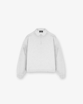 Weekend Vibes Initial Boxy Quarter Zip - Ice Grey Marl