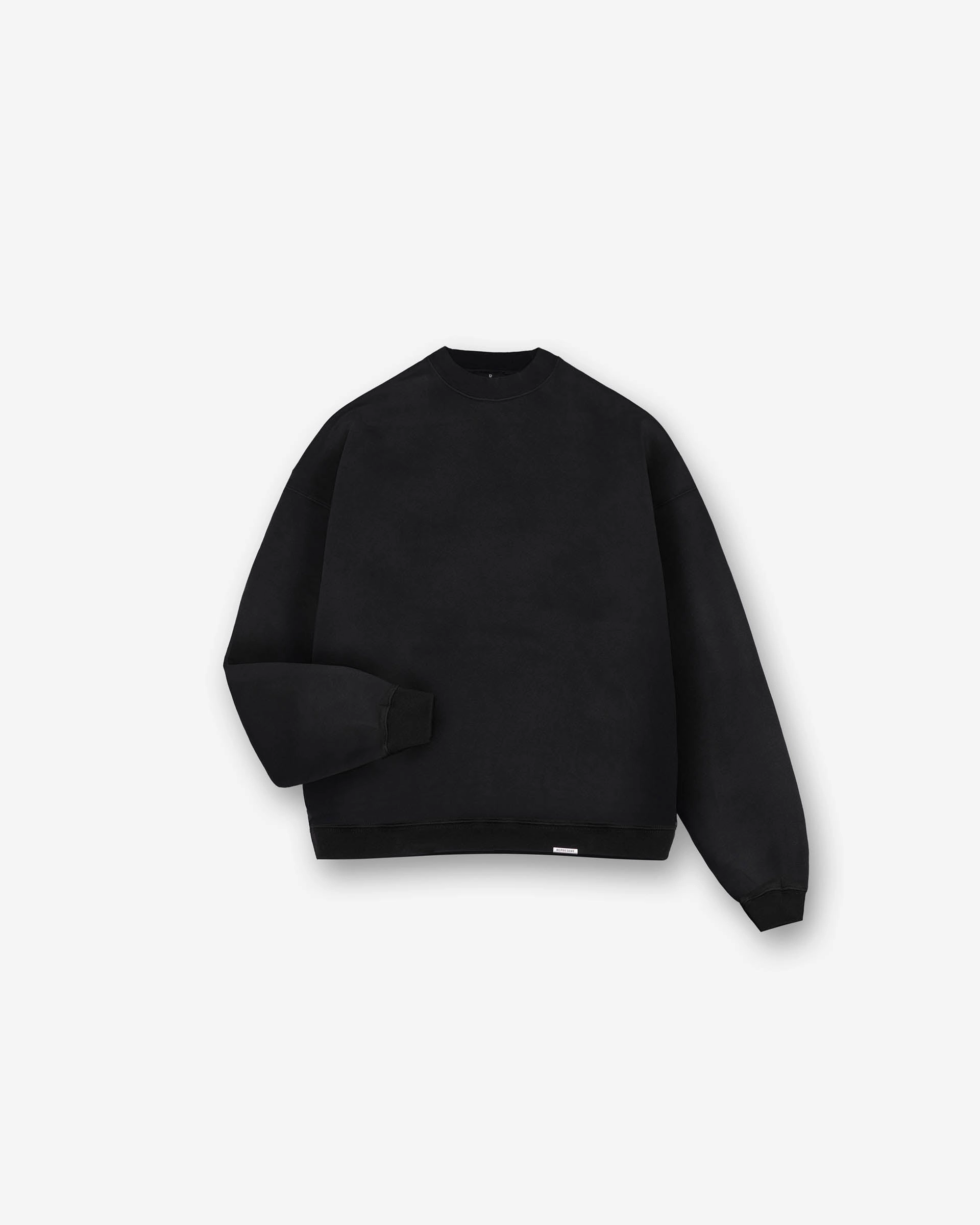 Eco Conscious Manufacturing AntiPilling Finish Initial Boxy Sweater - Black