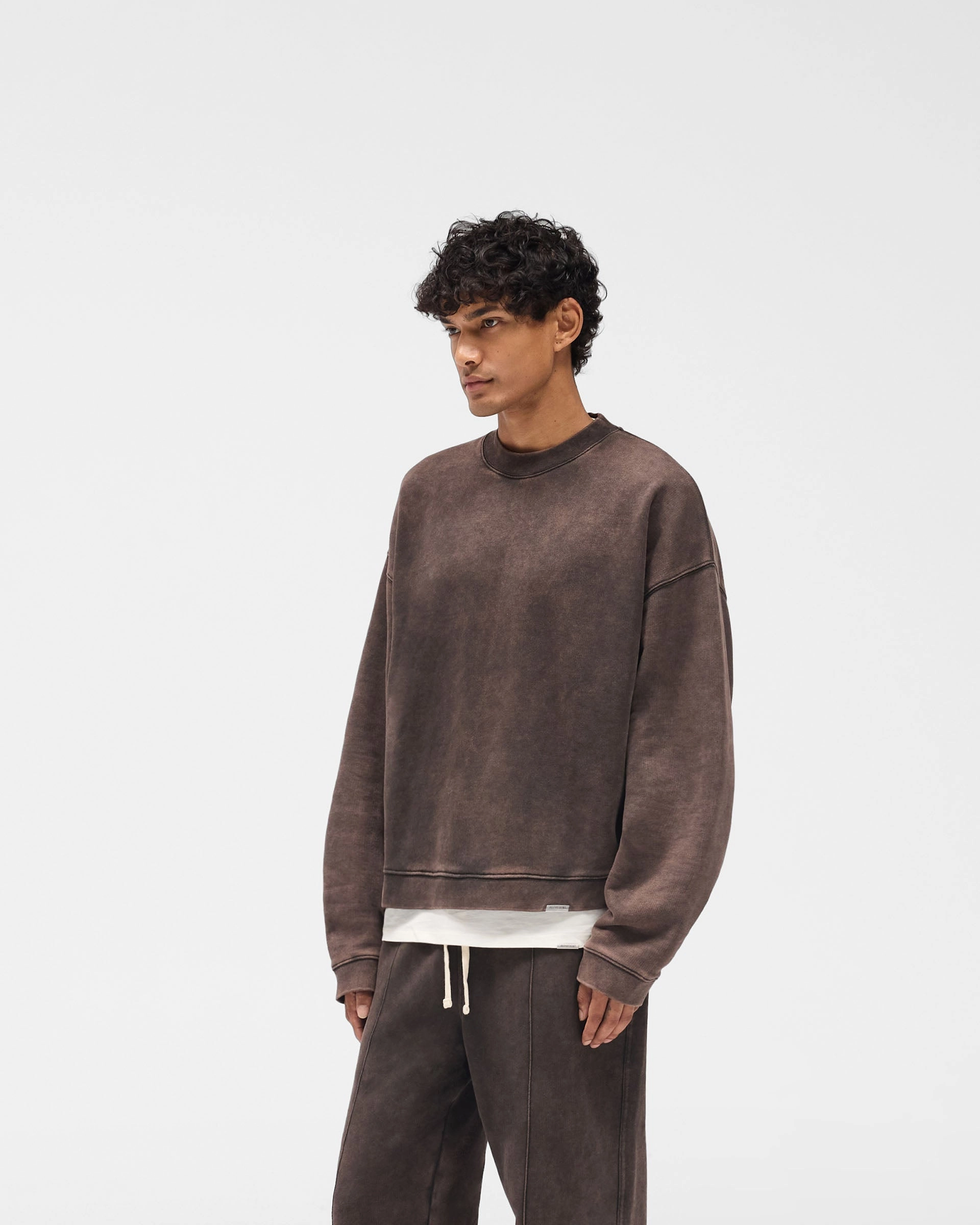 Soft Finish Initial Boxy Sweater - Coffee