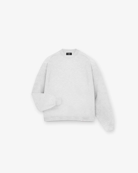 Non Irritating Seams Stretch Knit Backing Initial Boxy Sweater - Ice Grey Marl