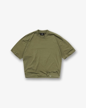 Initial Boxy T-Shirt - Army Green Tight Fit