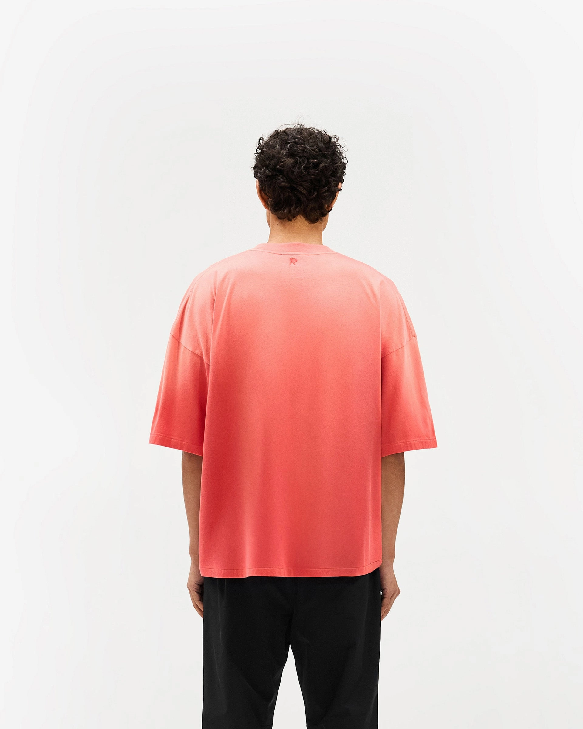 Stretchable Armholes Daily Outfit Style Initial Boxy T-Shirt - Vintage Red