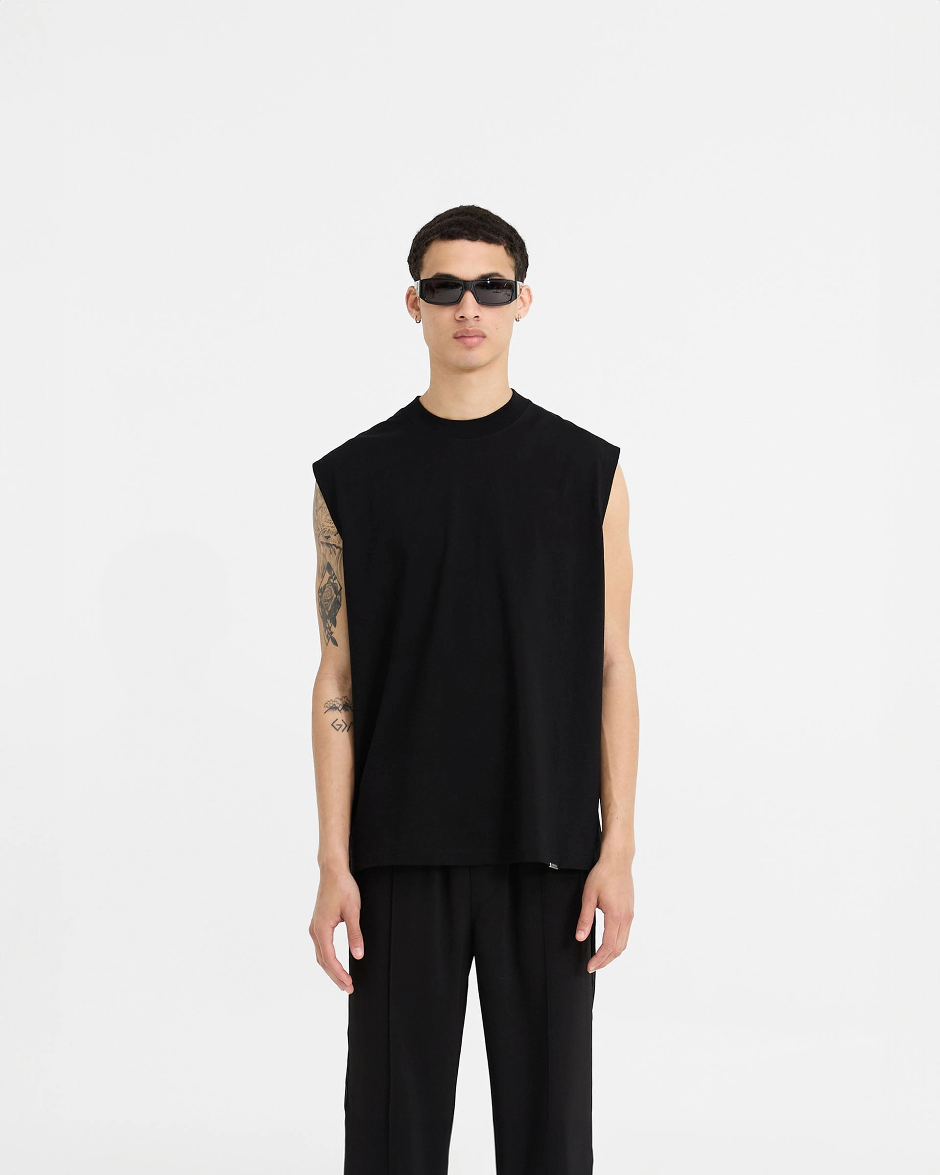 ComfortOptimizedConstruction Timeless and Chic Initial Boxy Tank - Black