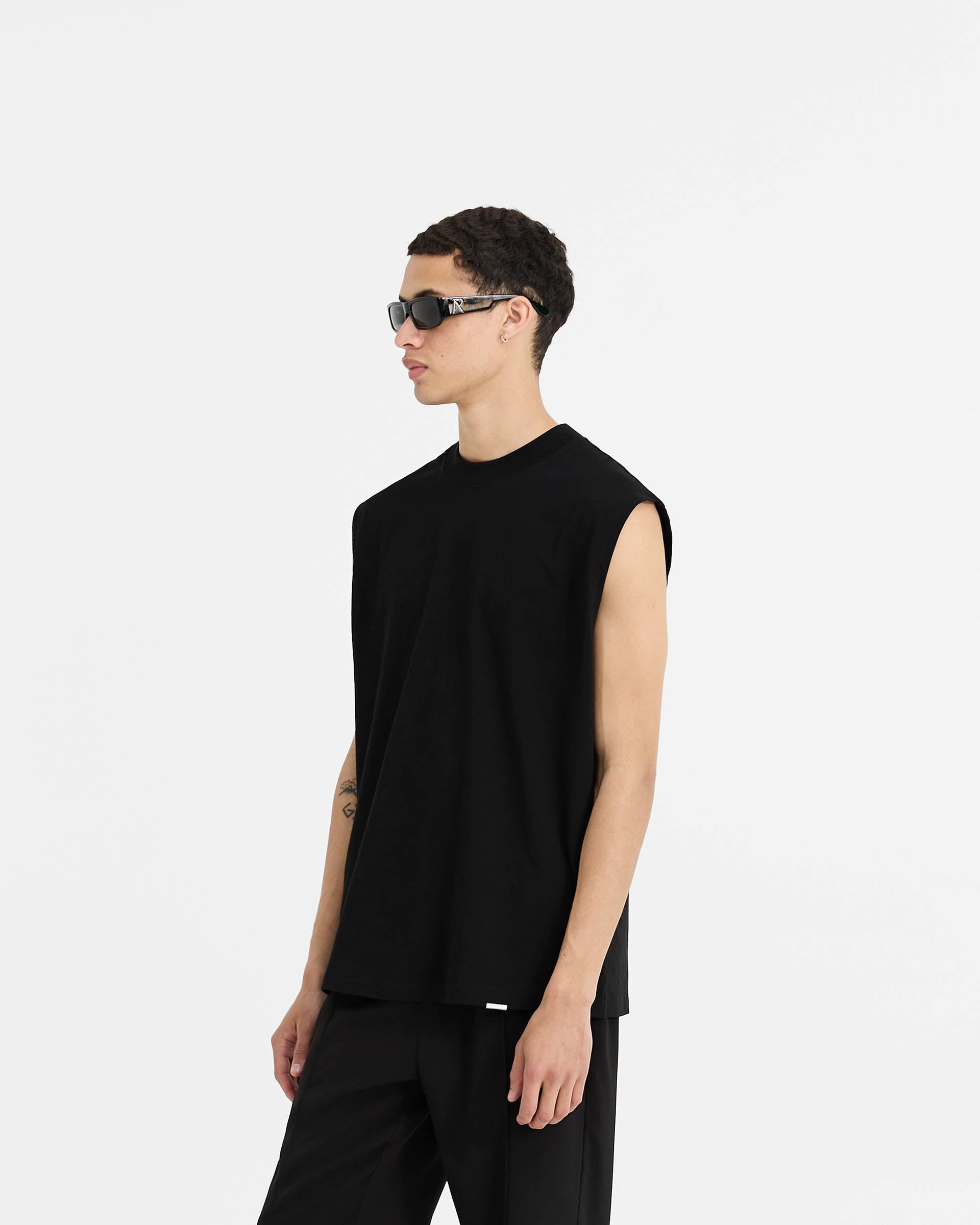 Initial Boxy Tank - Black Seasonal Outfit Bright Color