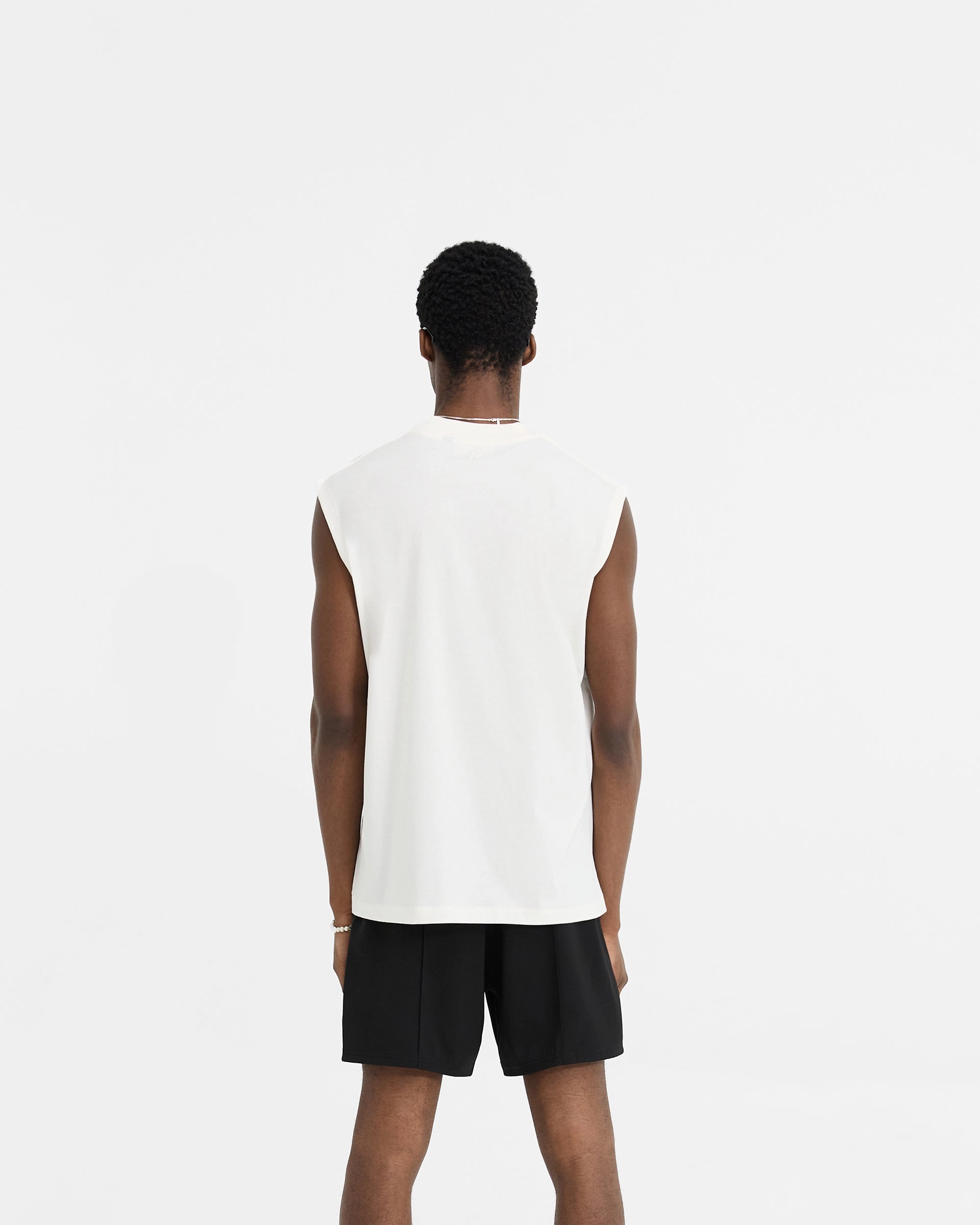 Quick-Drying Shirt Initial Boxy Tank - Flat White