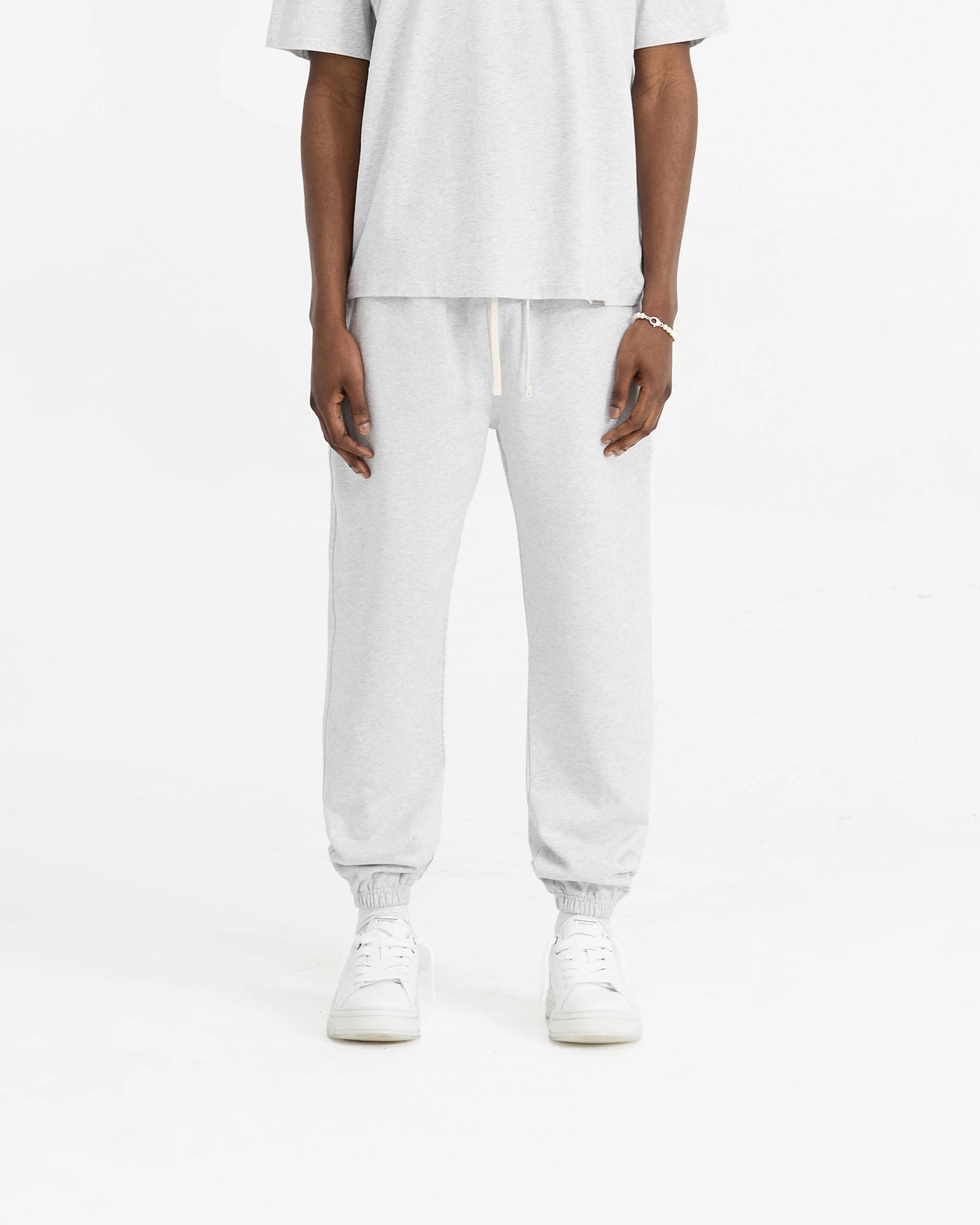 Active Design Wear Initial Cuffed Sweatpant - Ice Grey Marl
