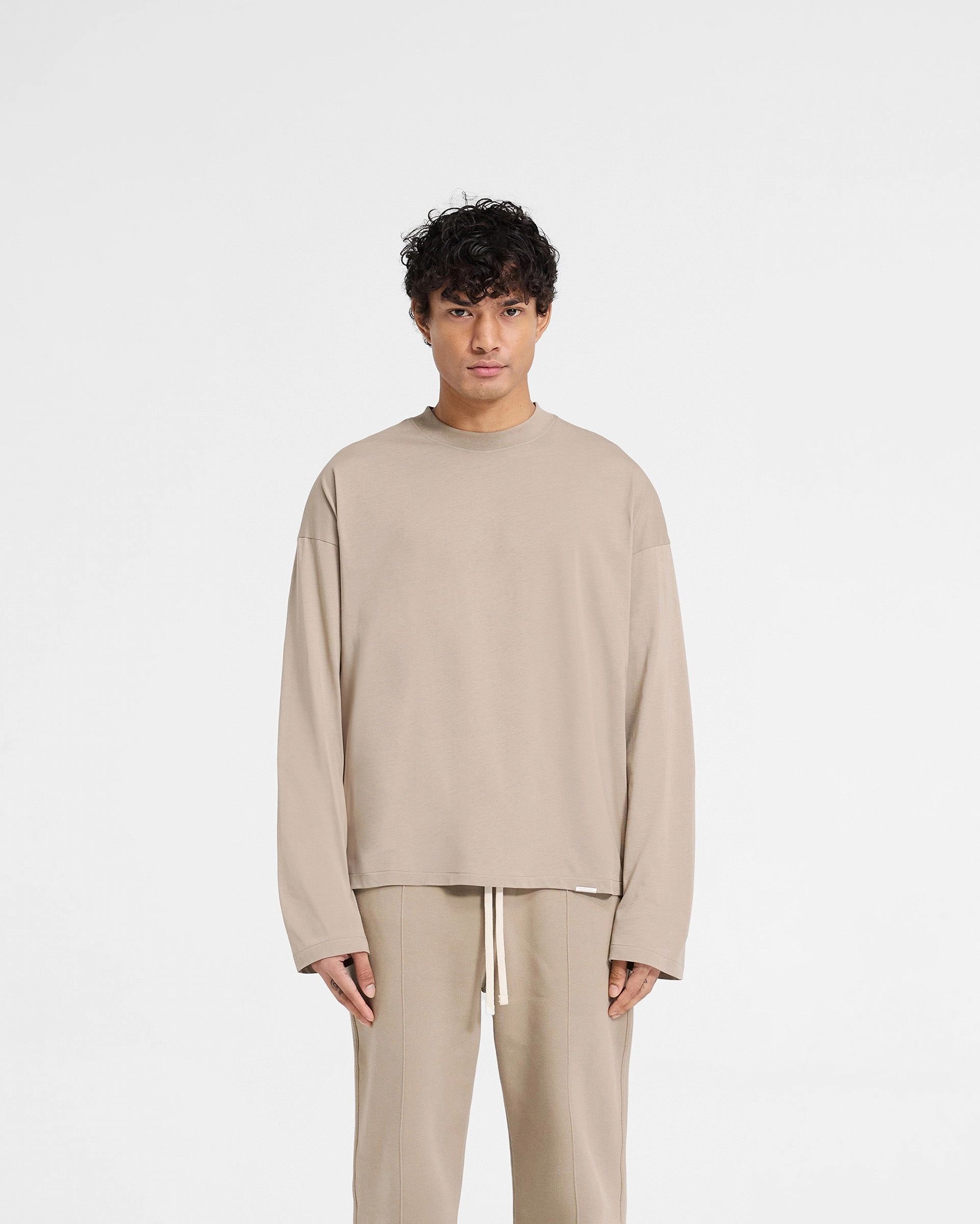 Initial Long Sleeve Open Cuff T-Shirt - Dune Travel Style Trend Comfy Flex