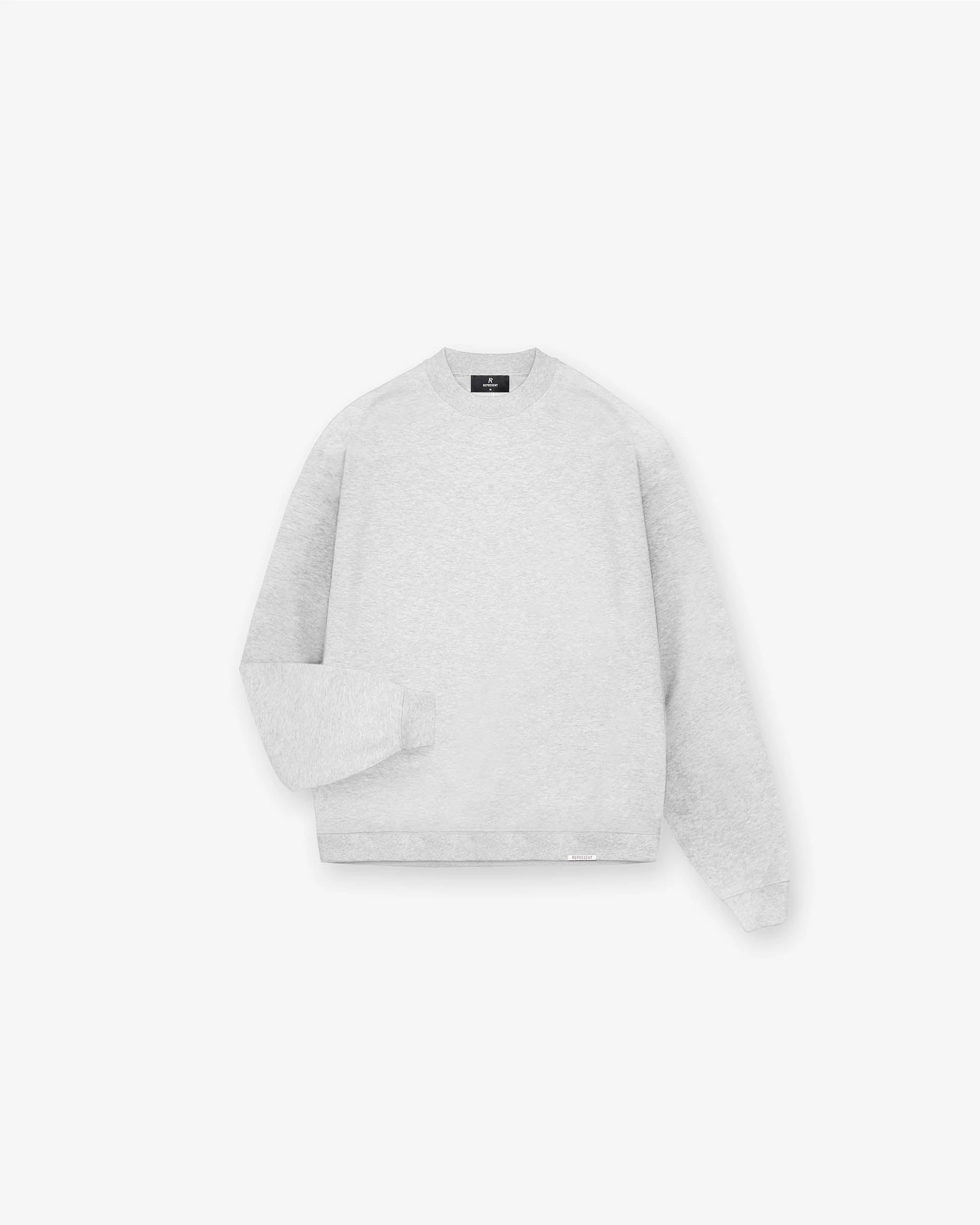 Layered Weight Distribution Guide Initial Oversized Sweater - Ice Grey Marl