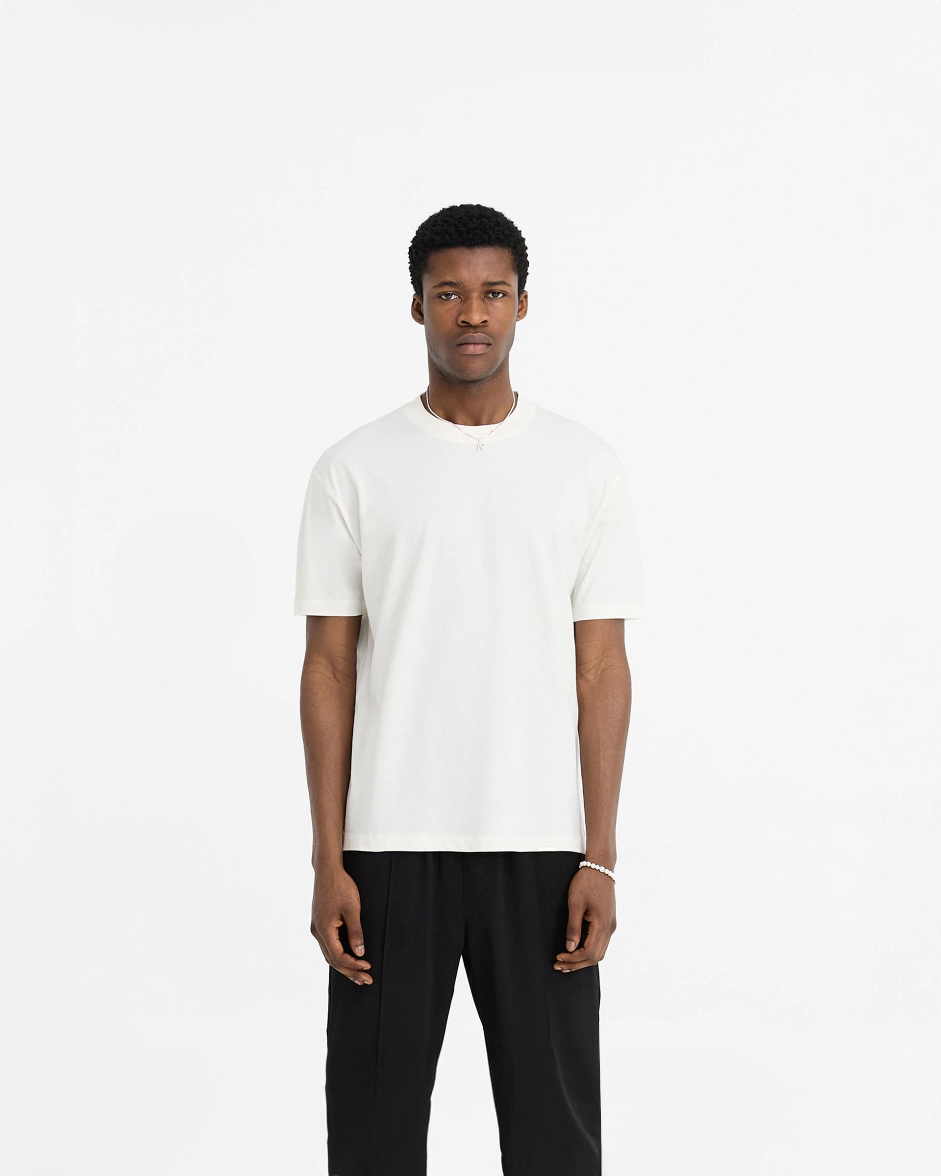 Initial T-Shirt - Flat White Lightweight Material Stretch Wear