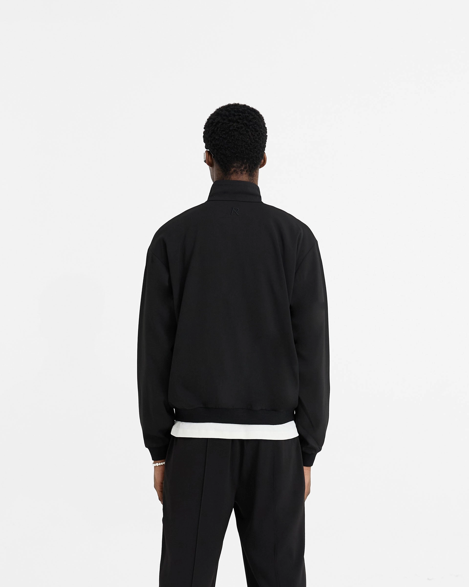 Initial Track Jacket - Black Non Restrictive Cut Chill Look