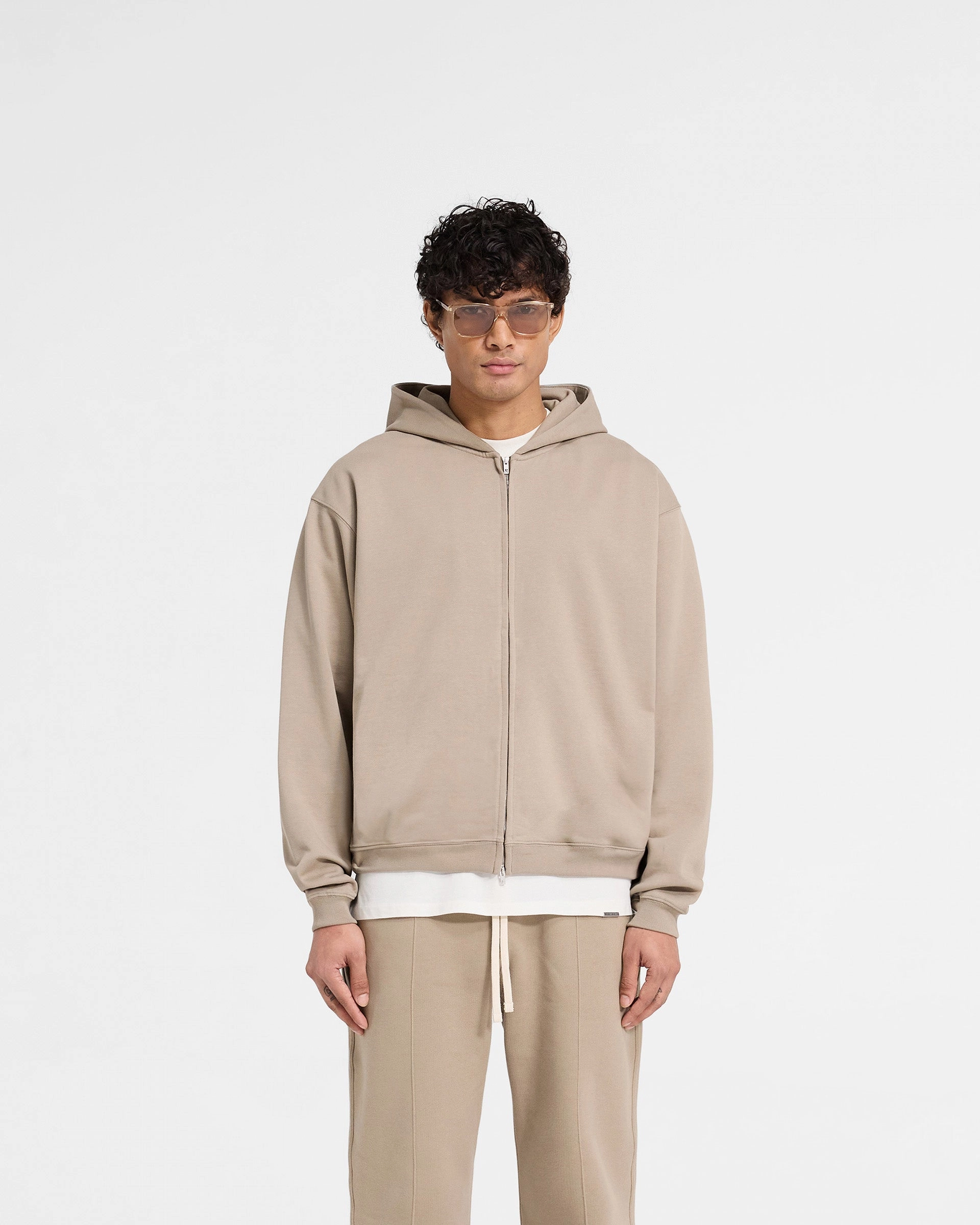 Bandicoot like Sporty Flex Fit Initial Zip Hoodie - Dune