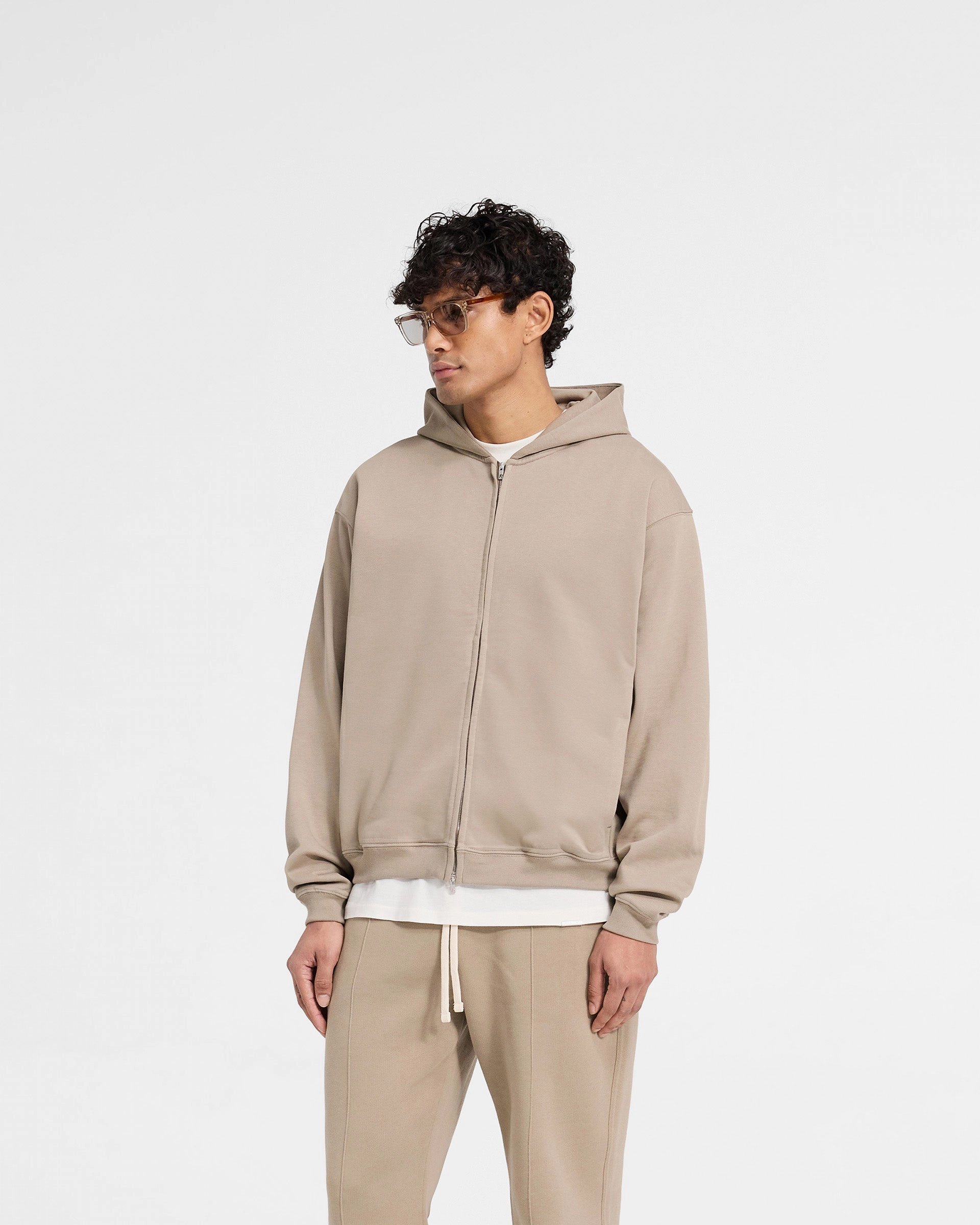 Initial Zip Hoodie - Dune Guinea pig like Monkey like
