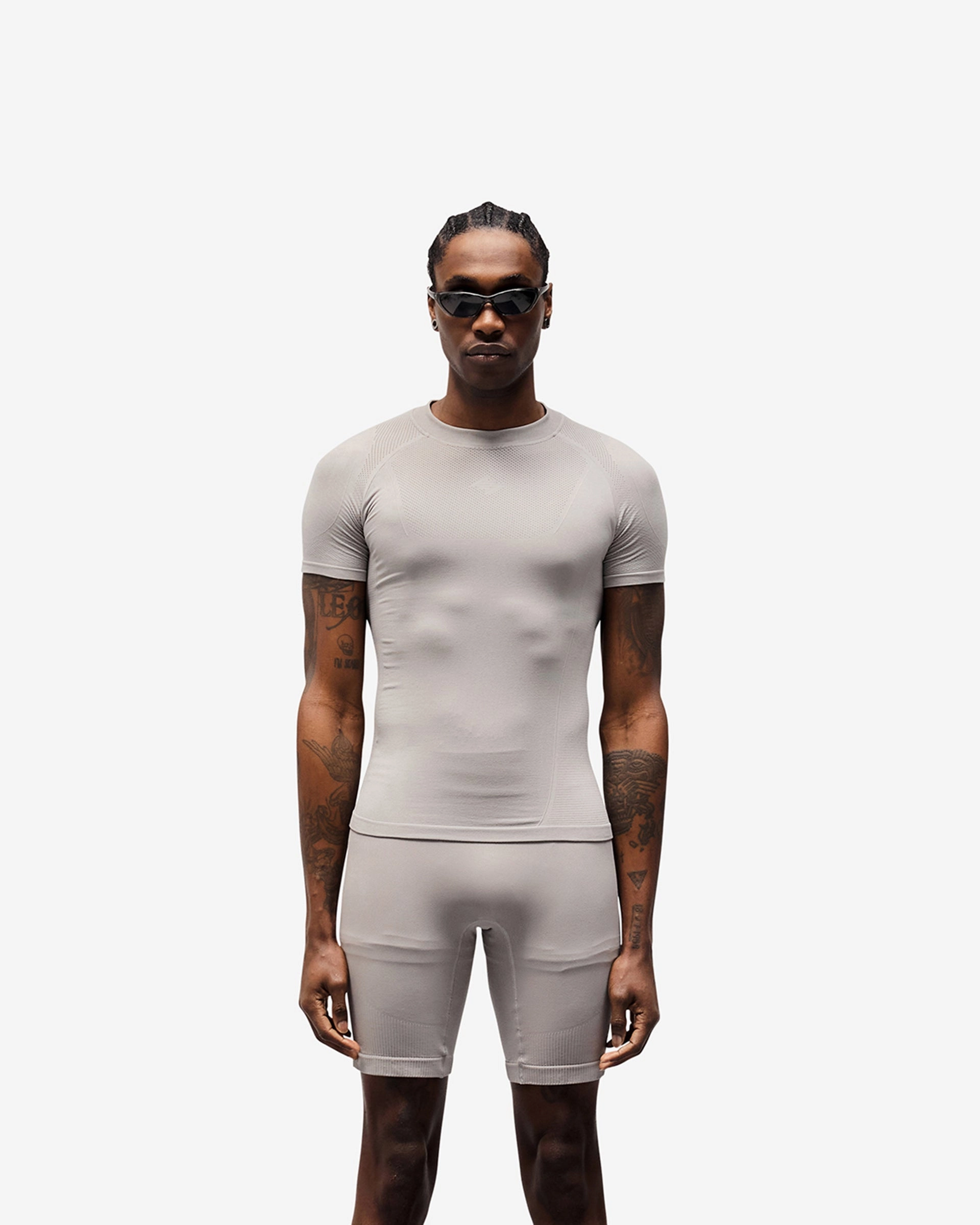 Breathable Performance Flexible Waist 247 DNA Seamless T-Shirt - Titanium