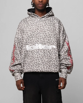 Loiter Soho Hoodie Snow Leopard Layered Collar Breathable Construction