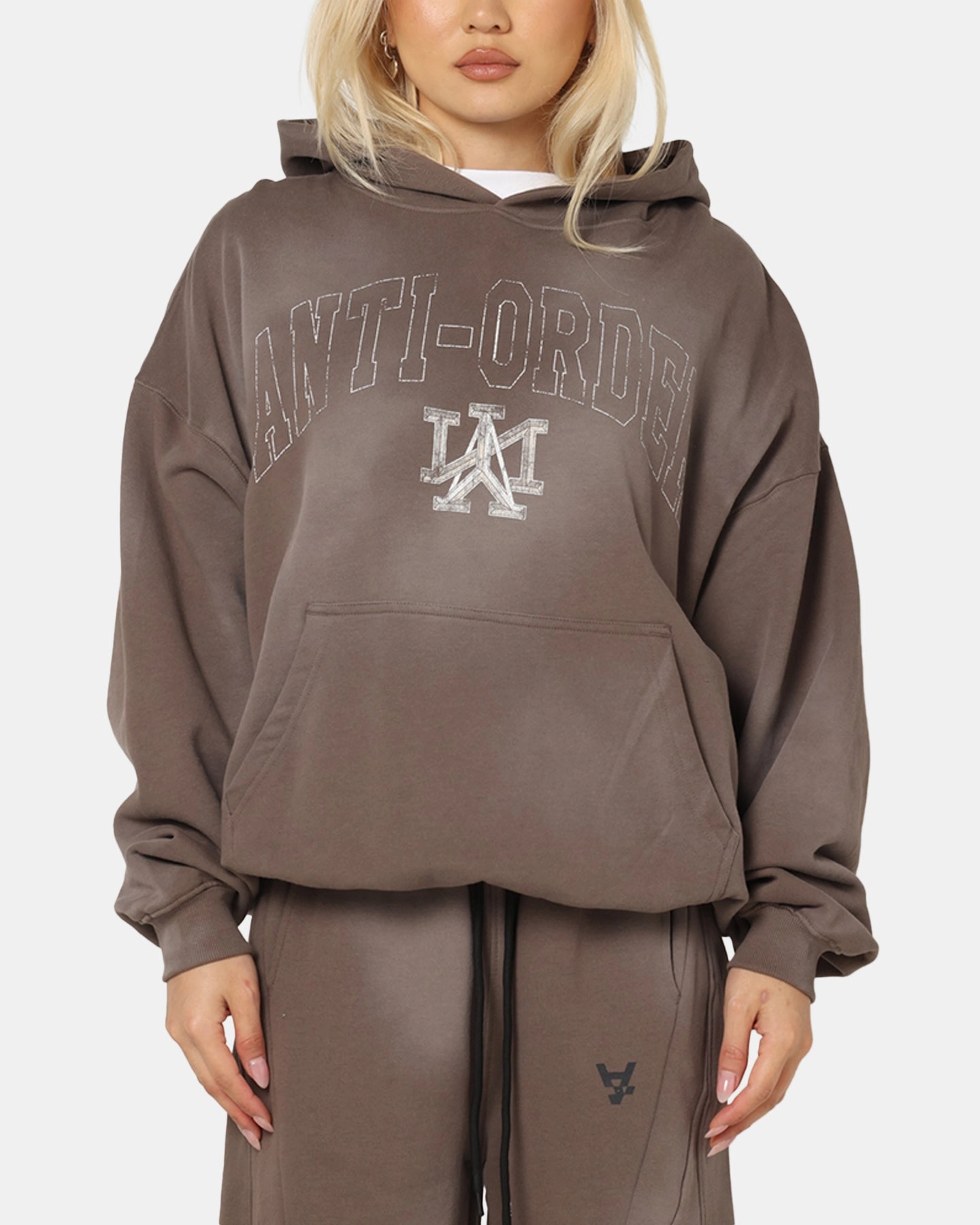 The Anti Order Post Season Boxy Hoodie Sunfade Brown StretchFit Design
