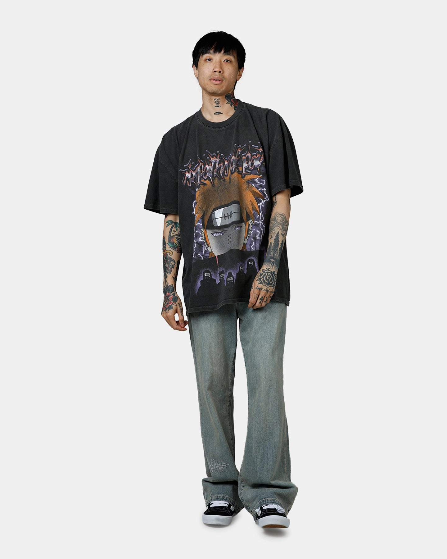 73 Studio X Naruto Six Paths Of Pain Heavyweight T-Shirt Black Wash ZipperedPockets Heat Regulating Fabric