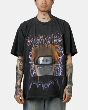 73 Studio X Naruto Six Paths Of Pain Heavyweight T-Shirt Black Wash AntiSlipGrip Casual Tee