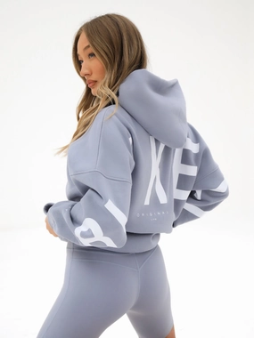 V-Neck group style Isabel Oversized Hoodie - Pale Lilac