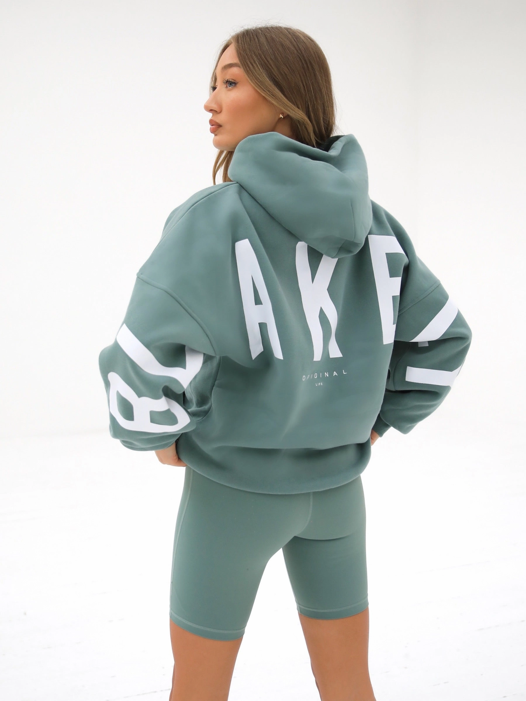 Flex Waist Adjustable drawstring Isabel Oversized Hoodie - Sage Green