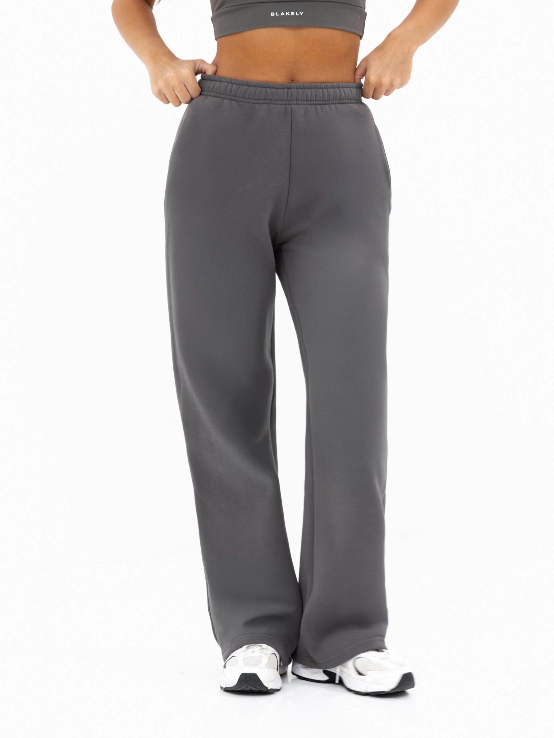 Isabel Wide Leg Sweatpants - Charcoal Urban Ready