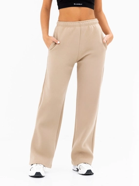 TaperedLeg UVProtectiveLayer Isabel Wide Leg Sweatpants - Tan