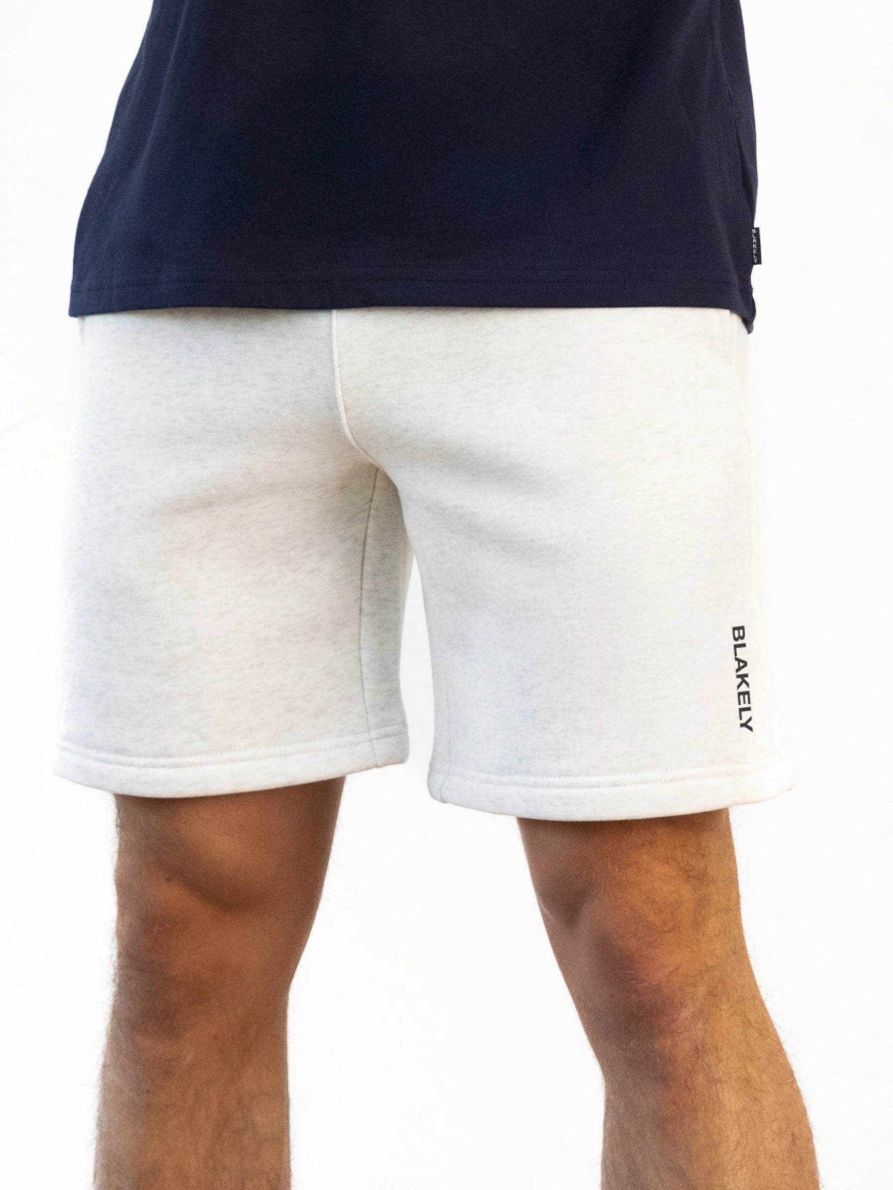 Breeze Flow Italic Linear Relaxed Jogger Shorts - Marl White