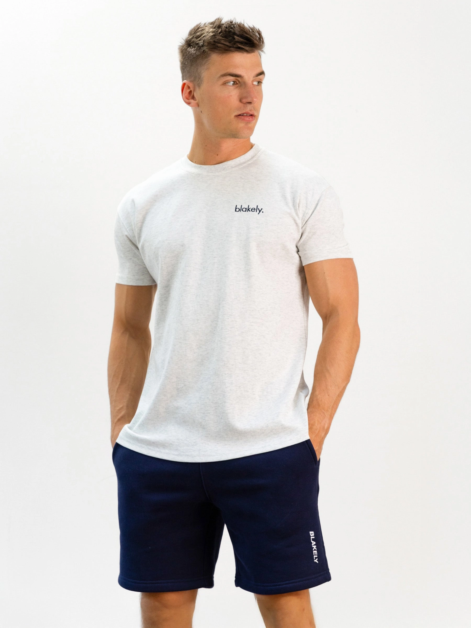 Vacation Outfit Italic Linear Relaxed Jogger Shorts - Navy