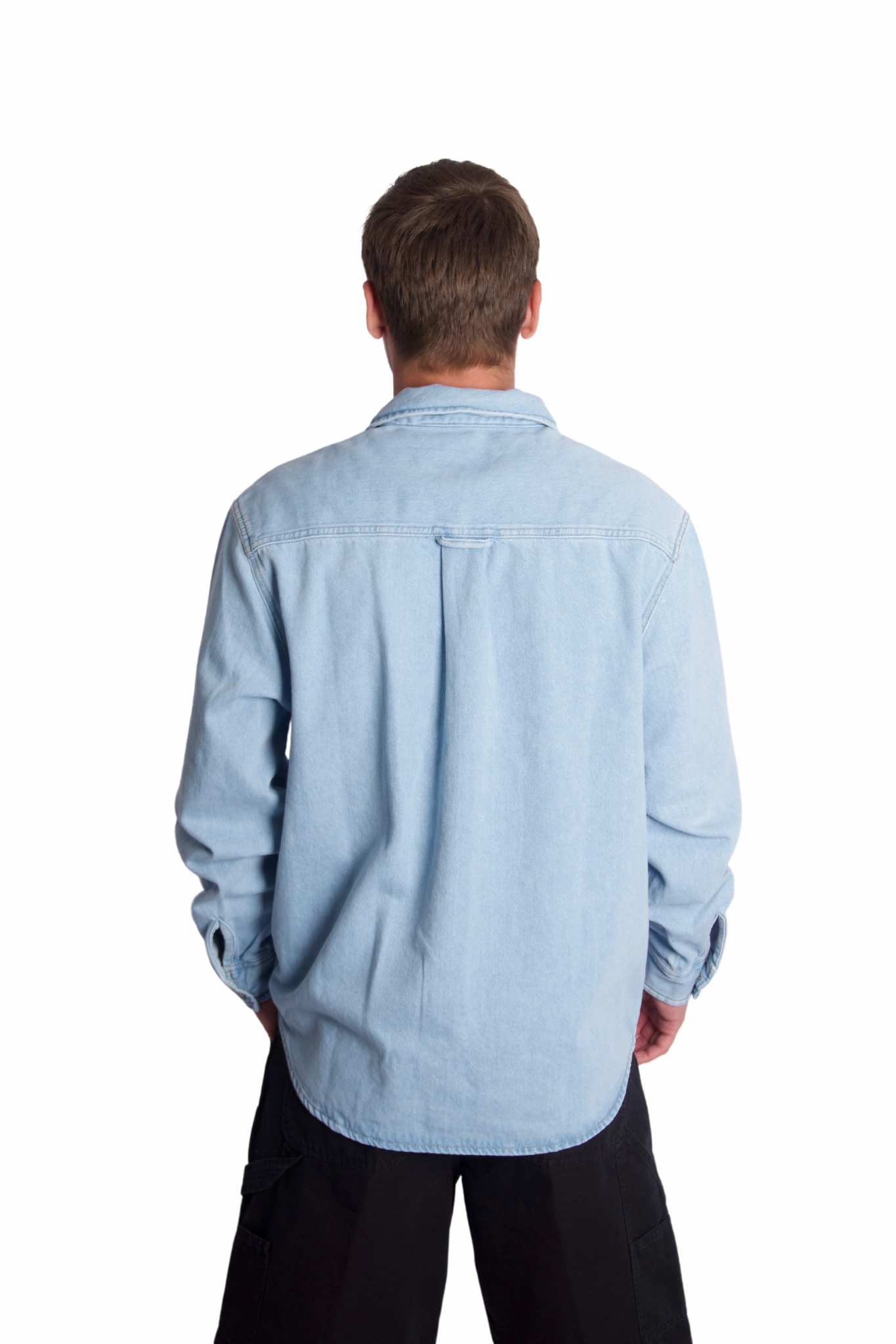 Harvey Shirt Jacket in Blue Thermal Lined