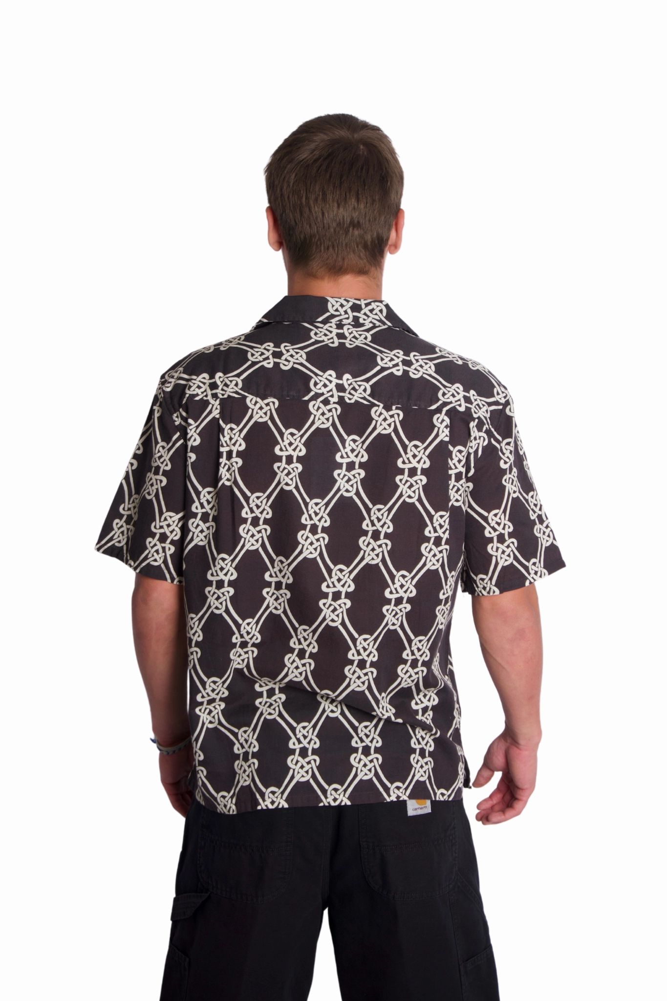 Stretch Material Knot Panama Cotton Shirt